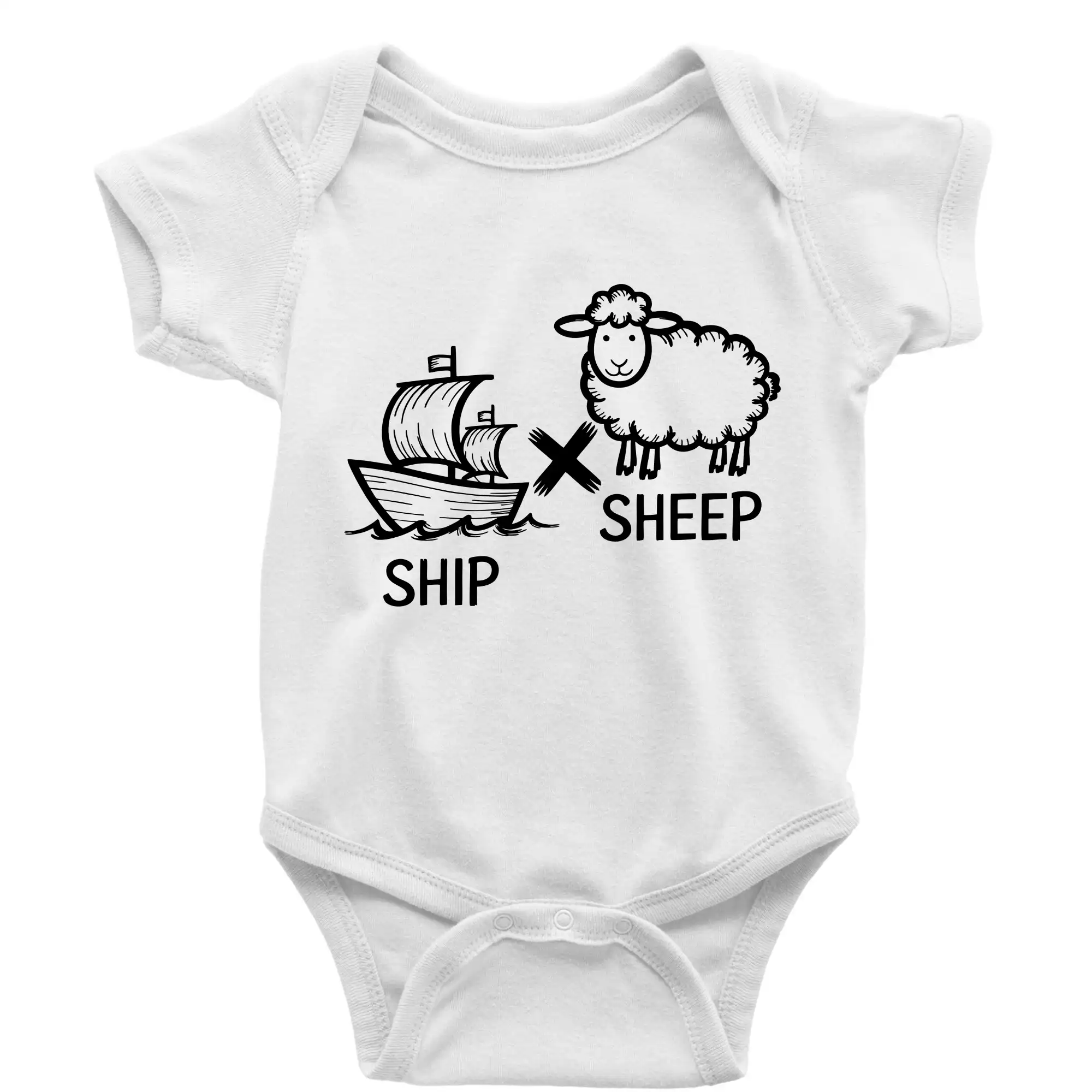 Ďalšie tričká pre školákov - Anglický slovníček - Ship sheep - Body dojčenské s krátkym rukávom