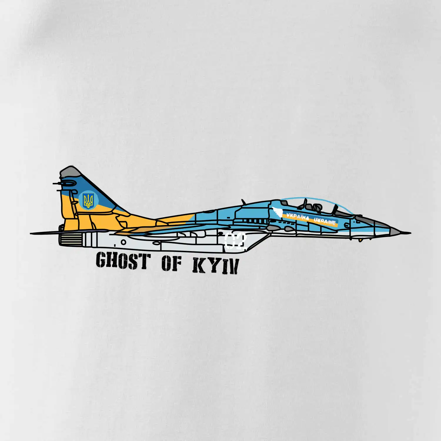 Mig 29 Fulcrum Blue-Yellow - Ghost of Kyiv