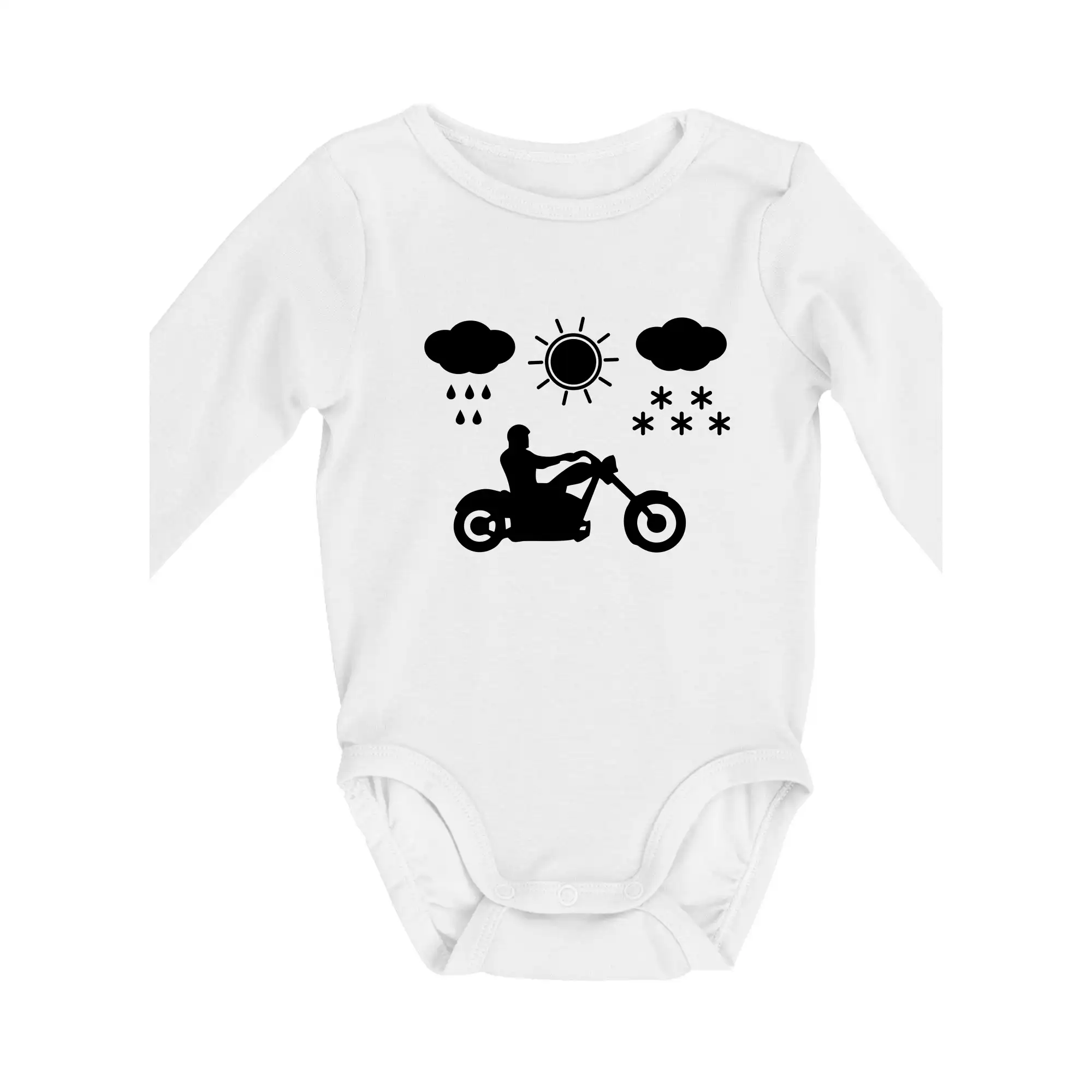 Chopper triko - Motorkár za každého počasia - chopper - Body dojčenské s dlhým rukávom