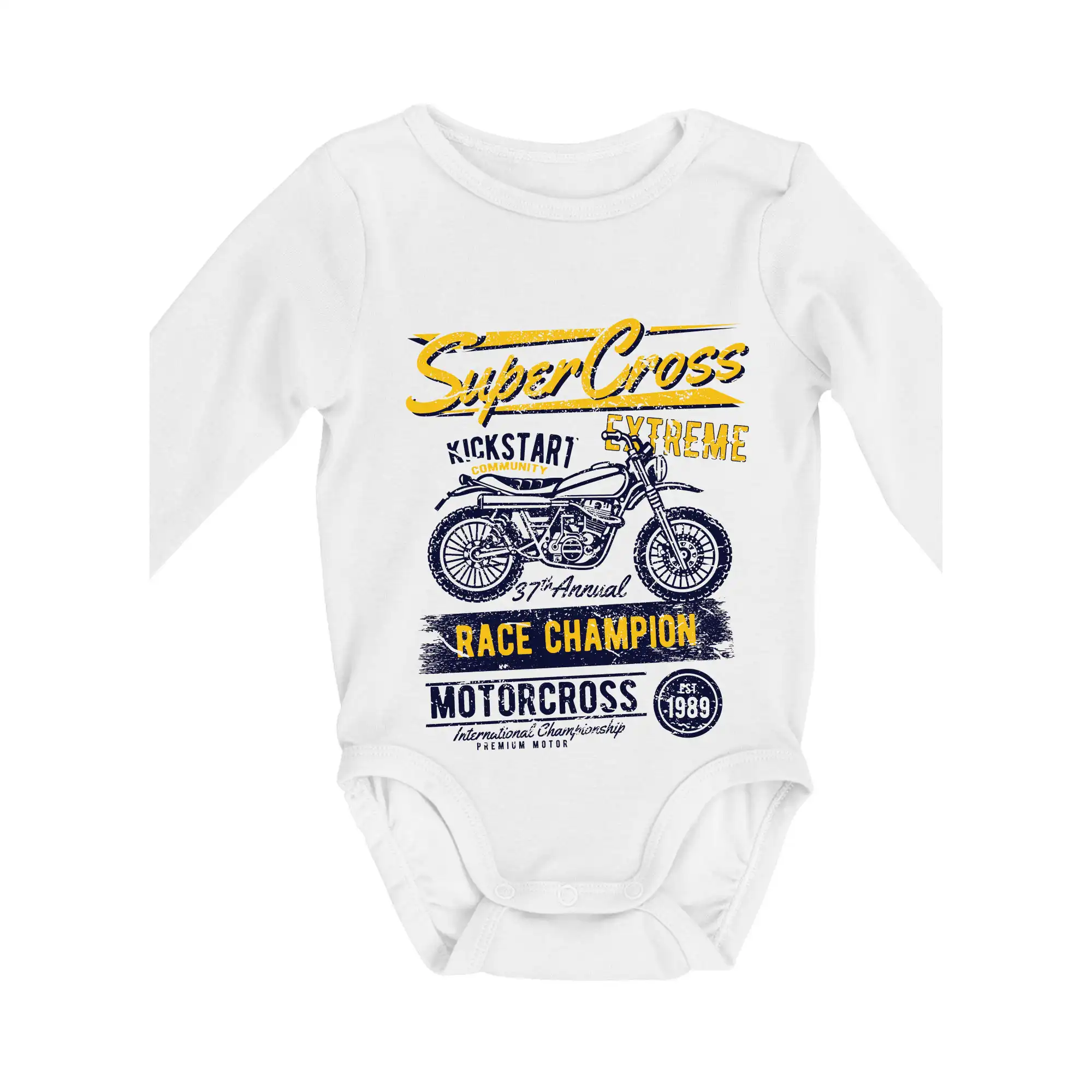 Motocross tričká - Super Cross - Body dojčenské s dlhým rukávom