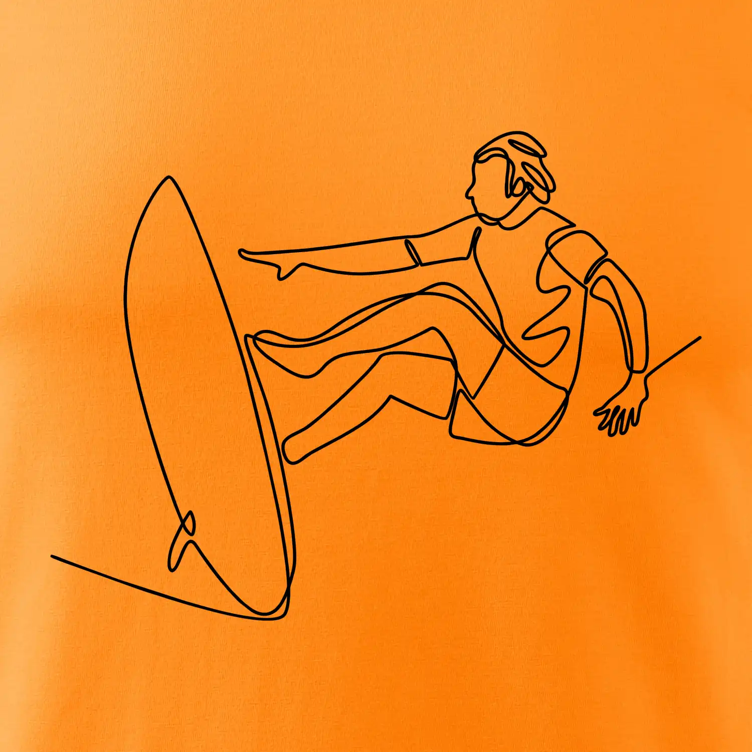 Surfař na vlně jedním tahem