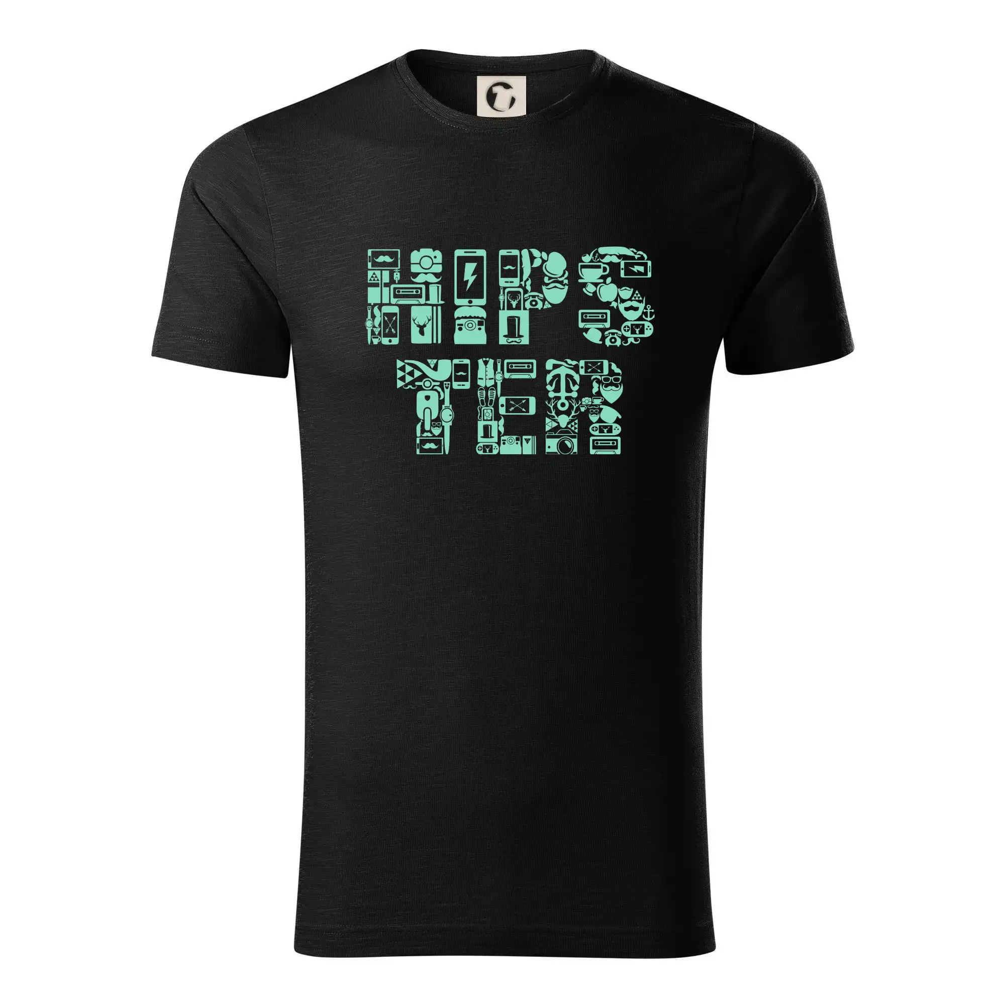 Grafické tričká - HIPSTER nápis ikony - Tričko z organickej bavlny