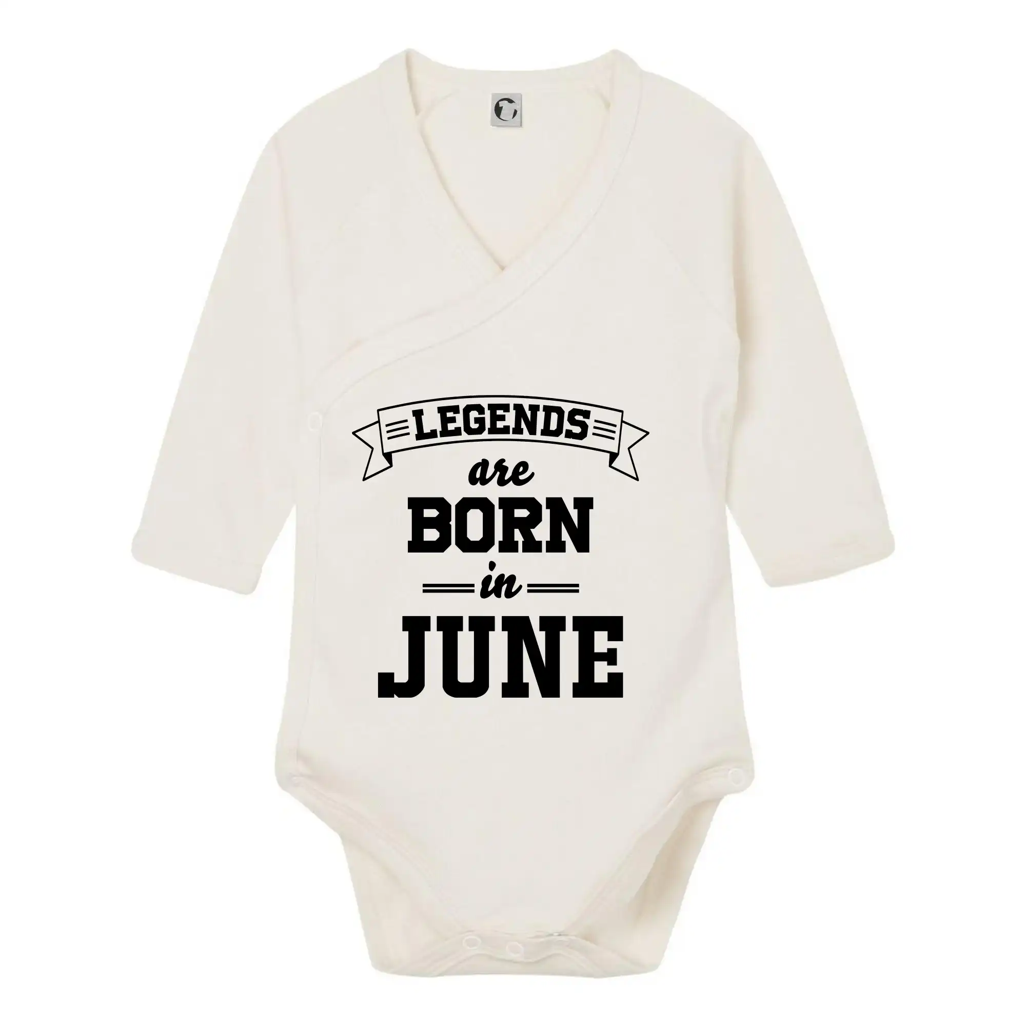 Tričká pre narodených v júni - Legends are born in June - Body zavinovacie s dlhým rukávom