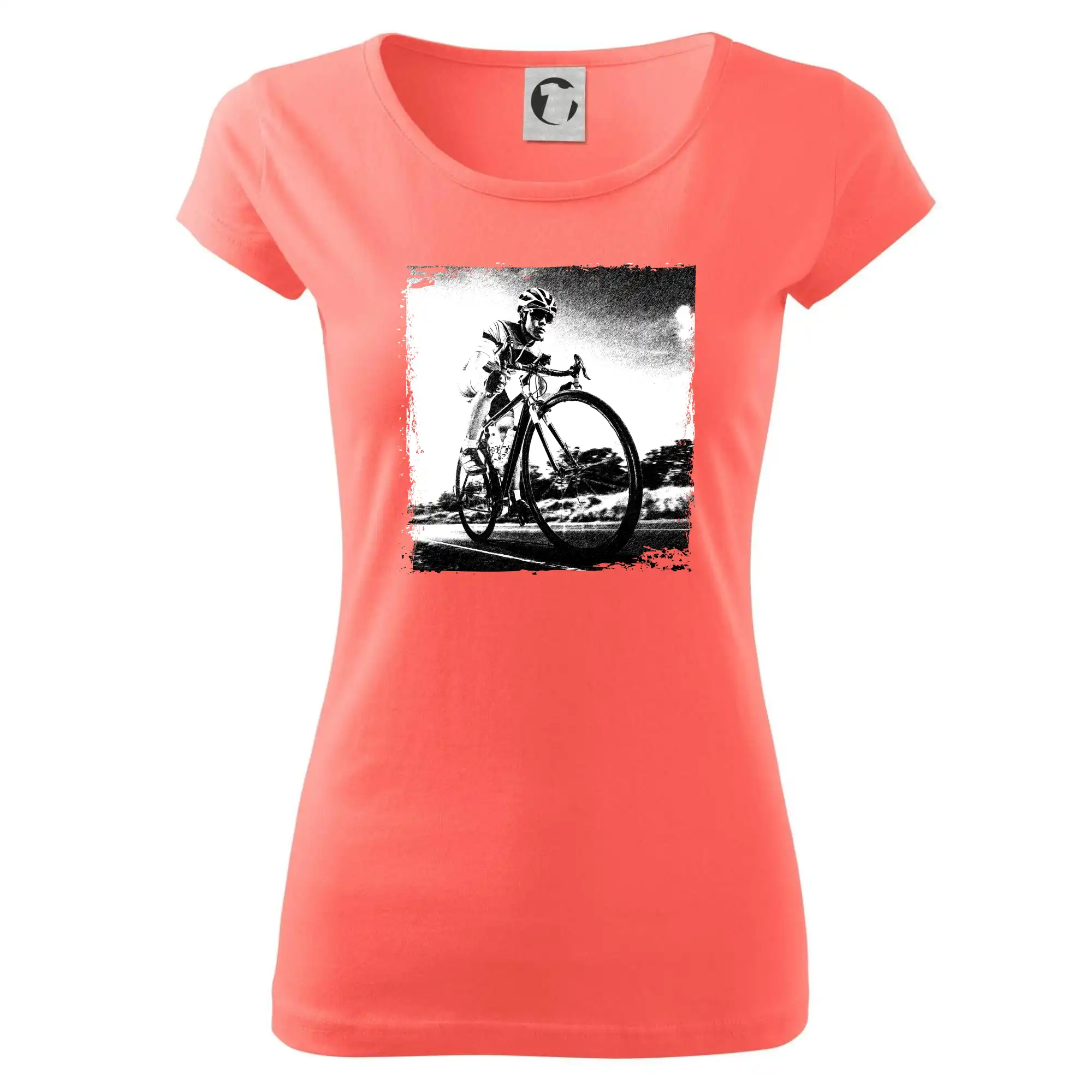 Cyklista černobílá cesta