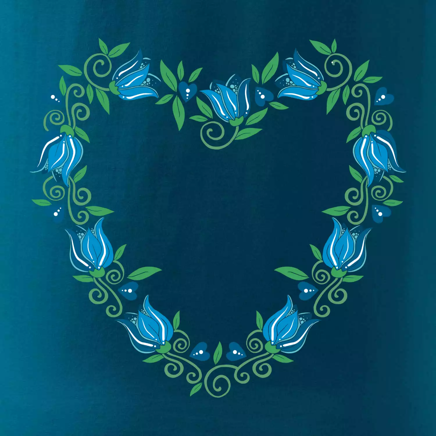 Modré tulipánové srdiečko (Pecka design)