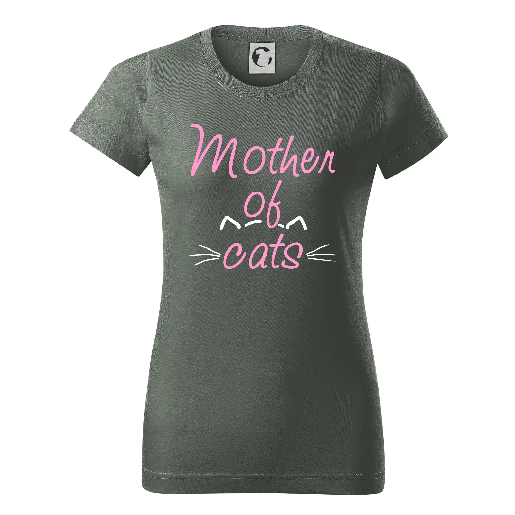 Vtipná tričká s mačkou - Mother of cats - Dámske tričko basic - ľahko voľnejšie a dlhšie
