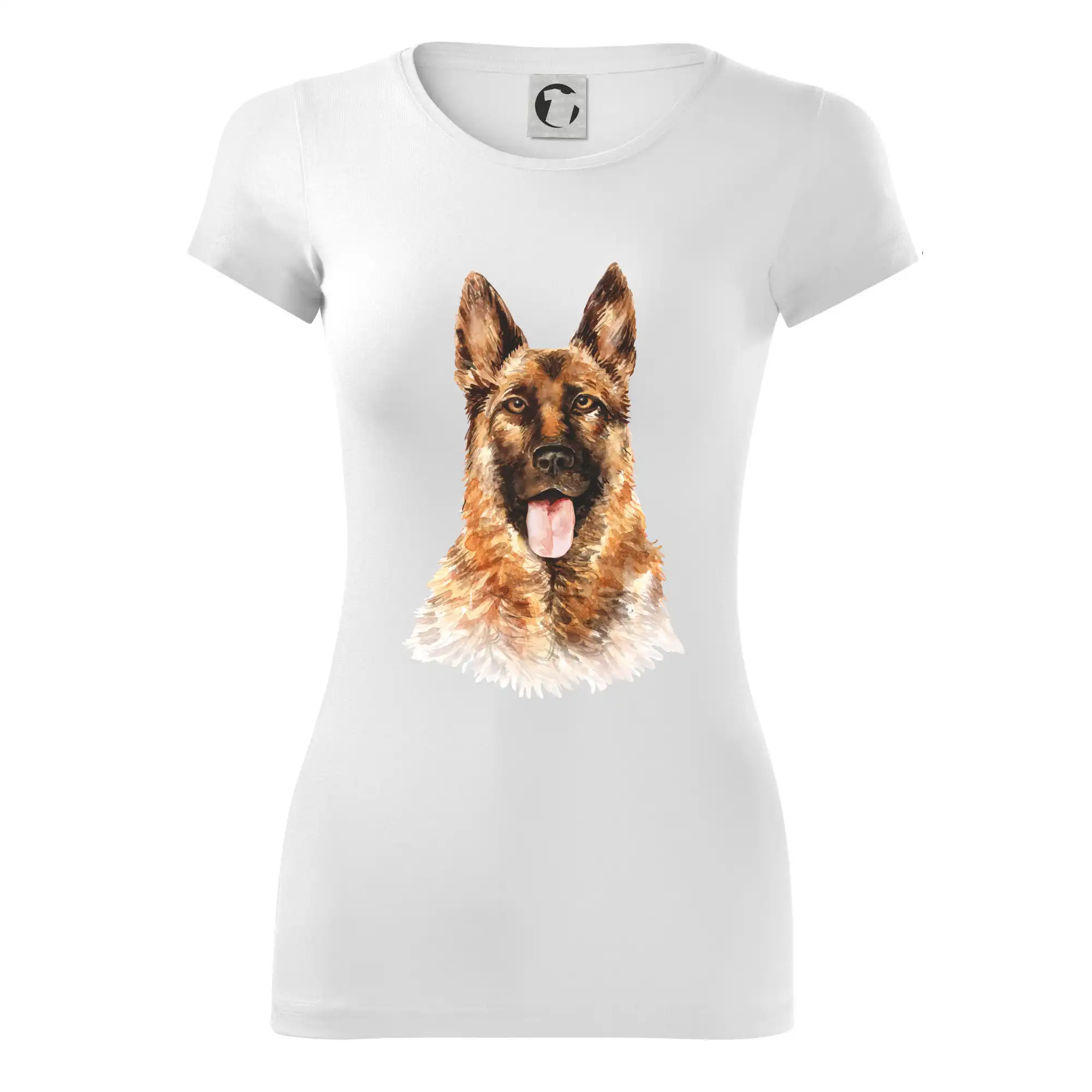 Nemecký ovčiak - German shepherd - vodová farba - Dámske tričko Glance - Priliehavejší strih