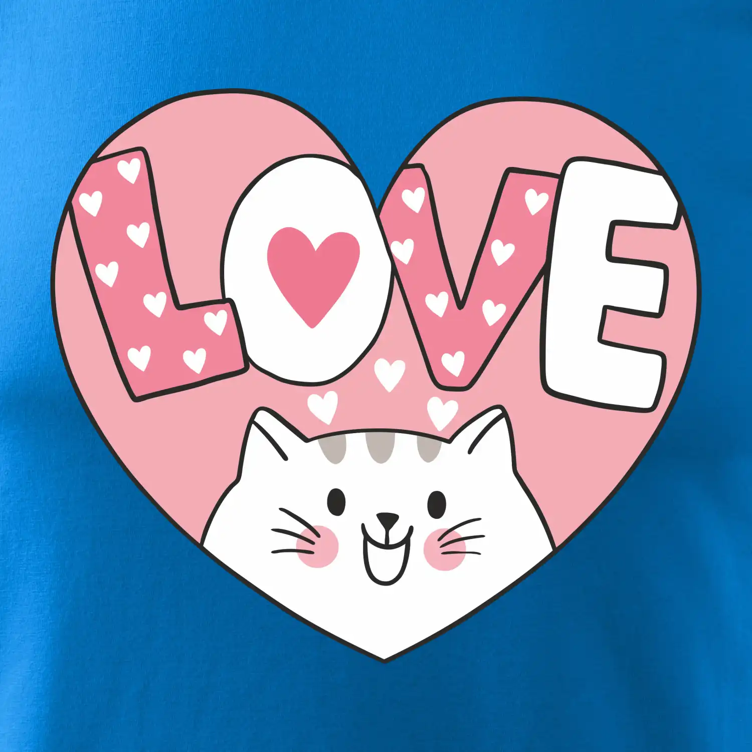 Kočka love - růžové srdce