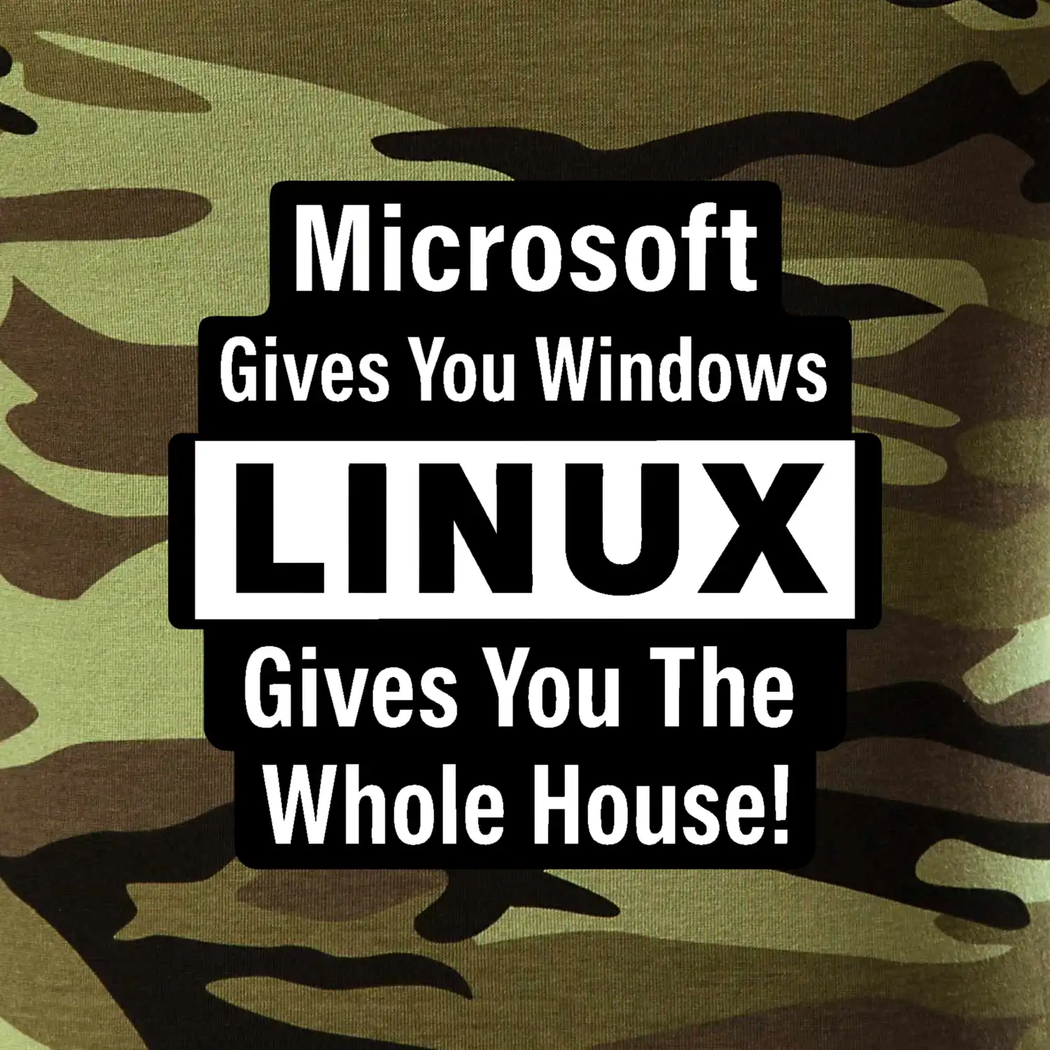 Microsoft Gives You Windows LINUX Gives You The Whole House!