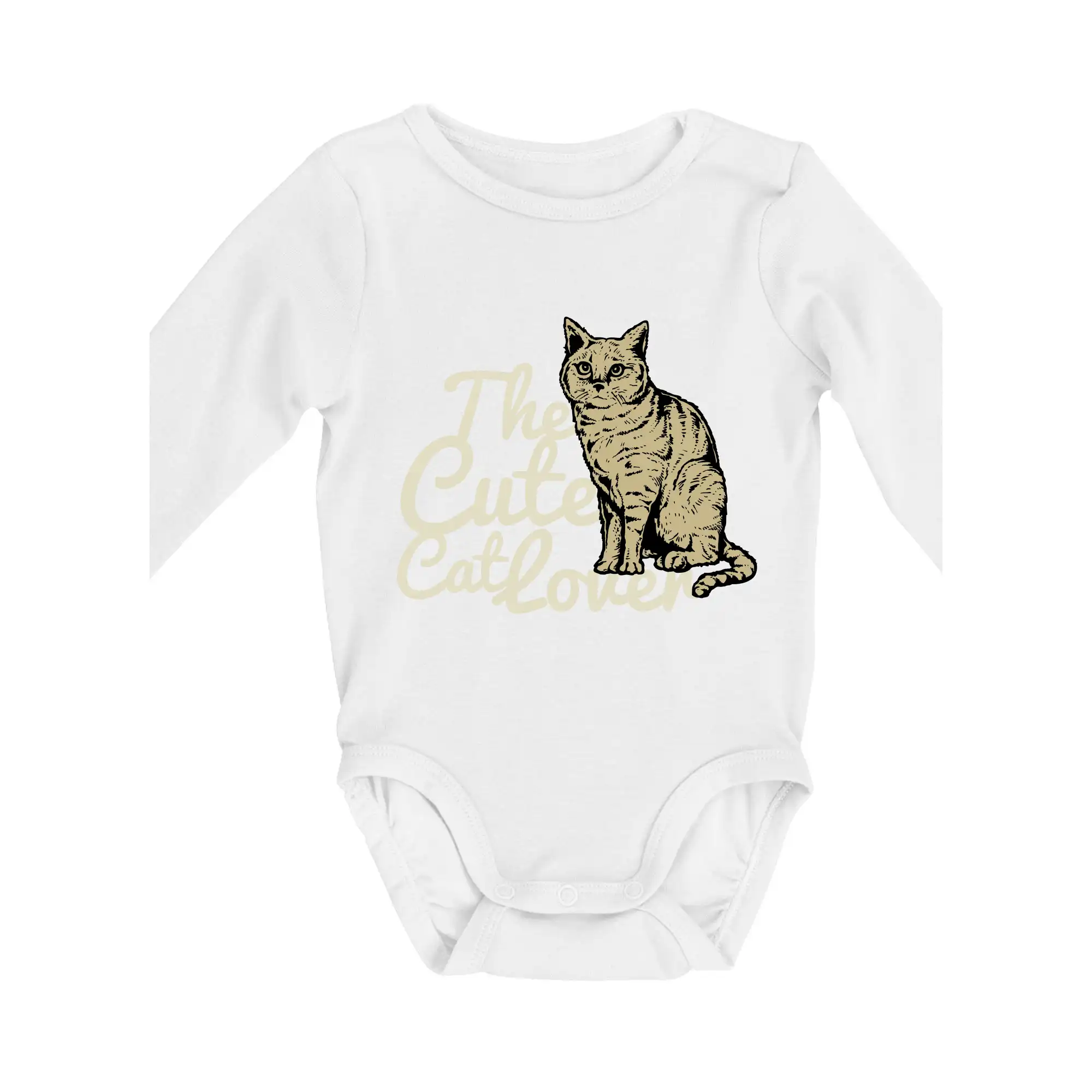 Vtipná tričká s mačkou - The cute cat lover - Body dojčenské s dlhým rukávom