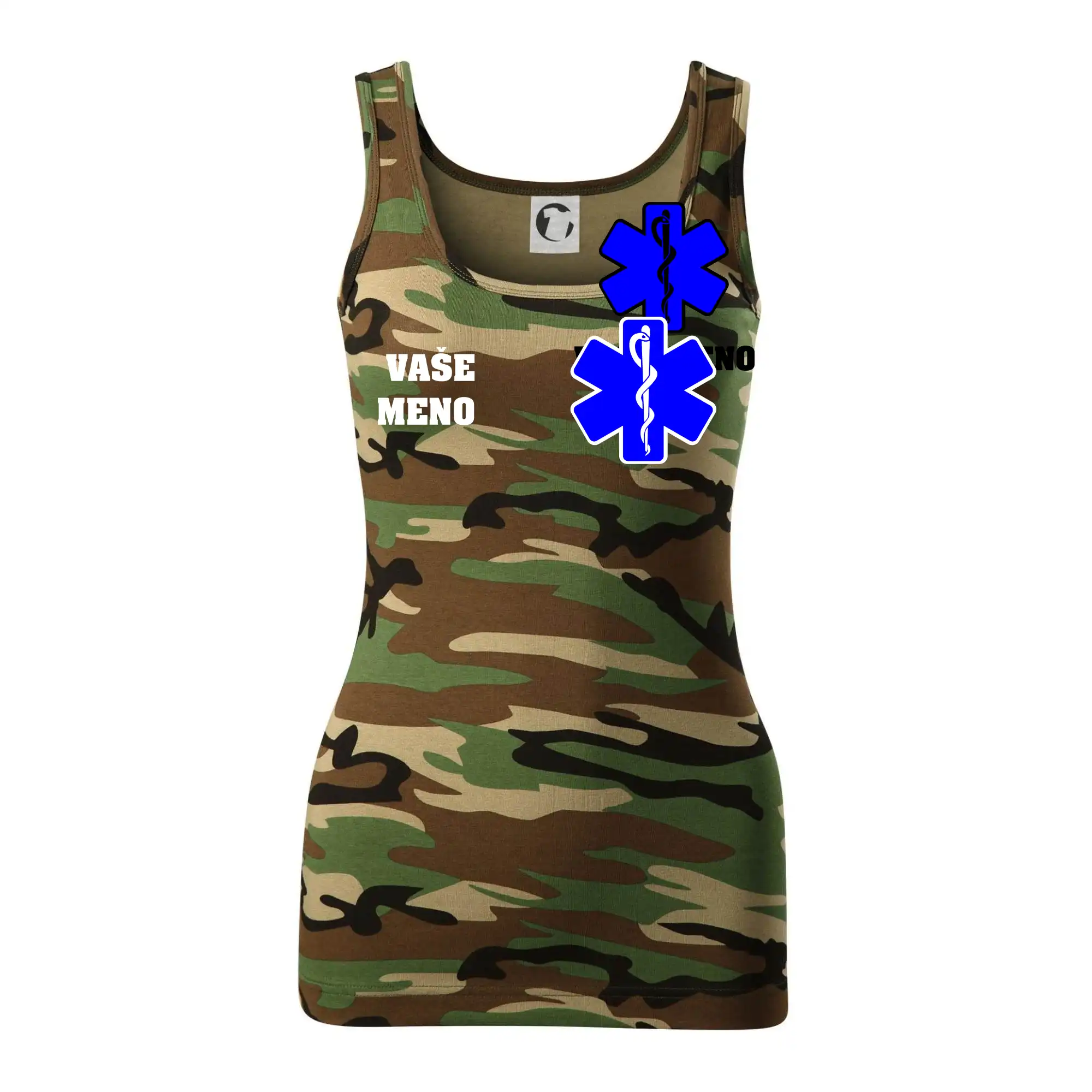 Originálne tričká pre hasičov - Rescue - Vaše meno - Maskáčové tielko