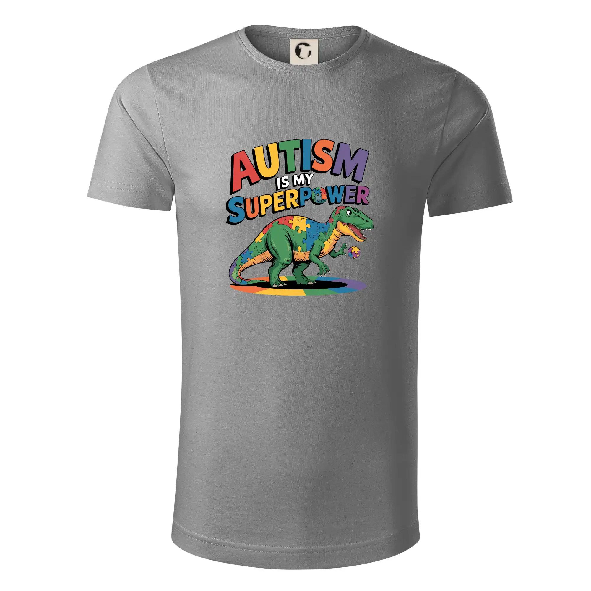 Tričká a mikiny pre autistov - Stojící Rex Autism is my superpower - Tričko z organickej bavlny