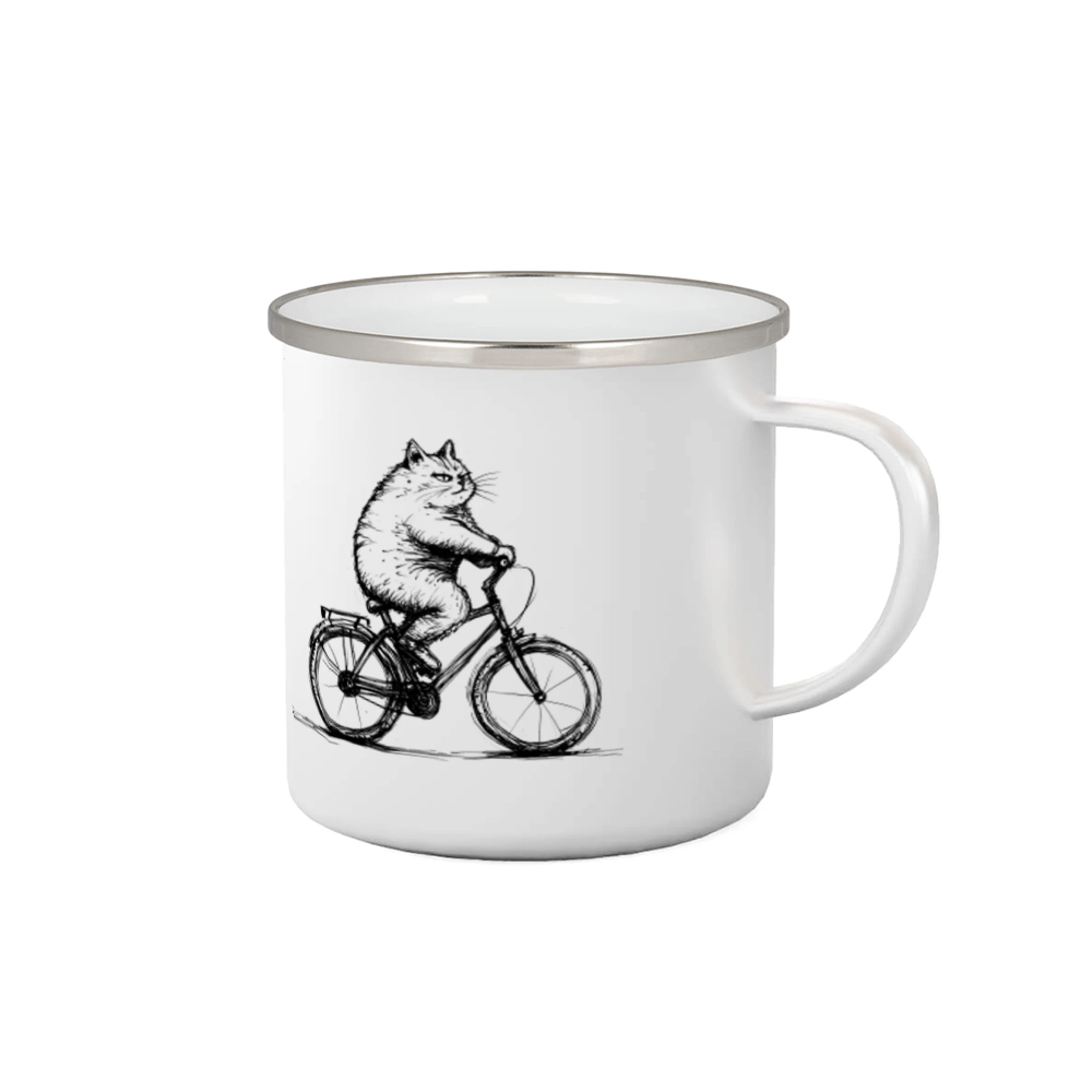 Tričko ako darček pre cyklistu - Tučná mačka na bicykli - Plecháčik