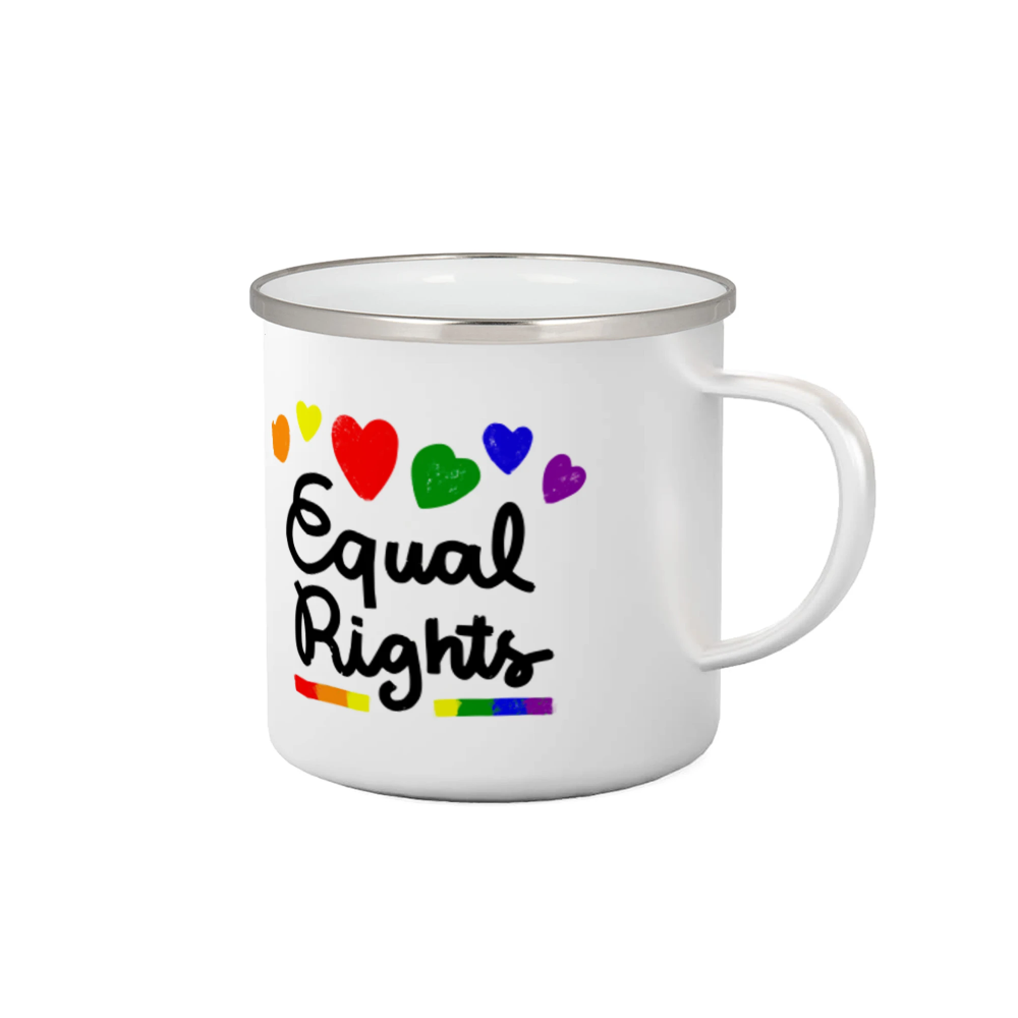 Tričká pre LGBT a Queer komunitu - Equal Rights - srdiečka - Plecháčik