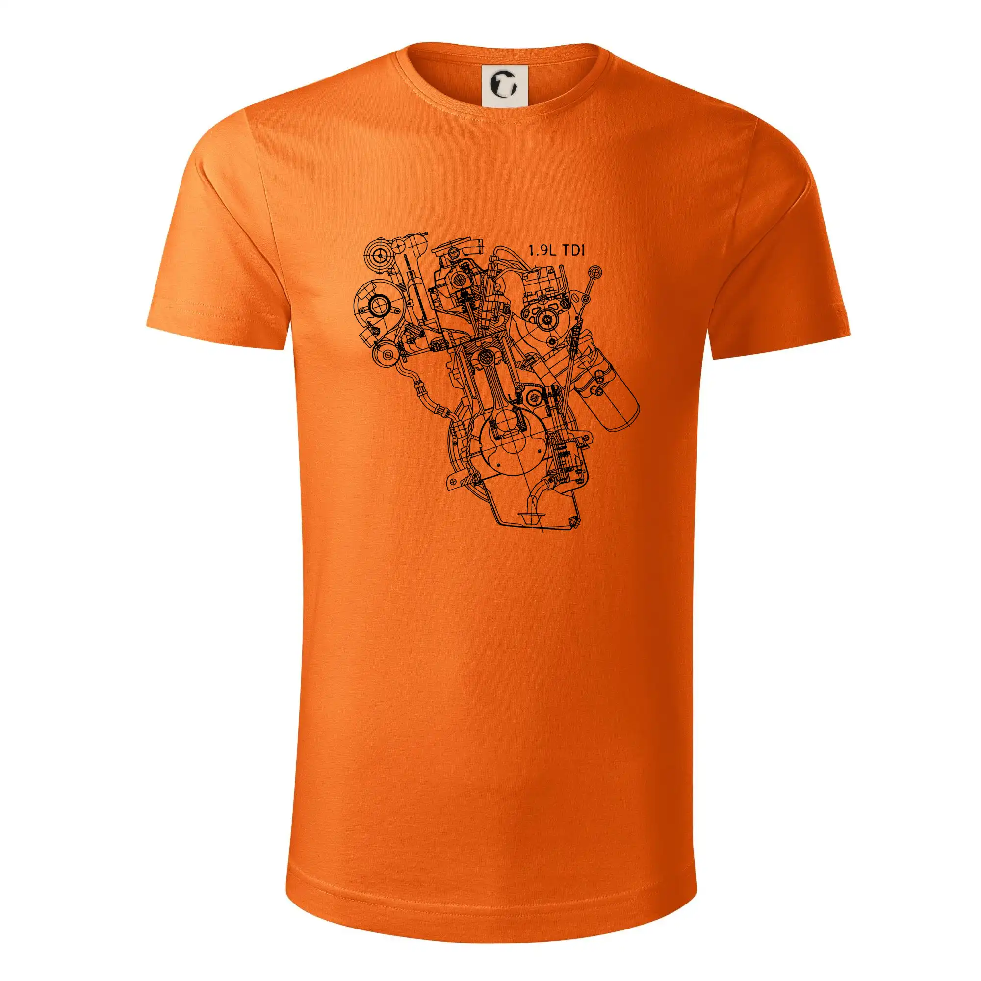 Auto tričká - Motor Škoda/ VW 1.9L  TDI z boku - Tričko z organickej bavlny
