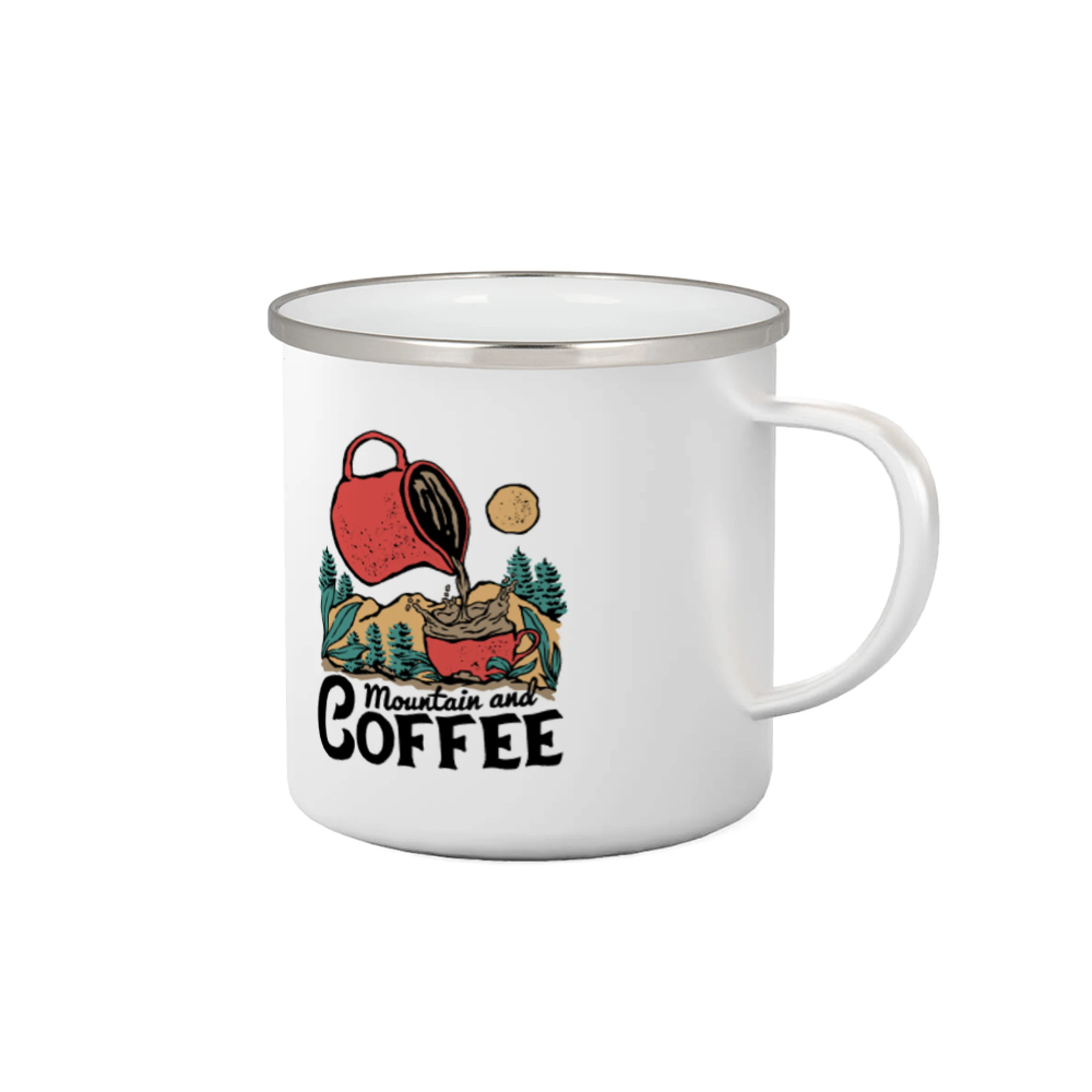 Trička pre cestovateľov - Mountain and Coffee - Plecháčik