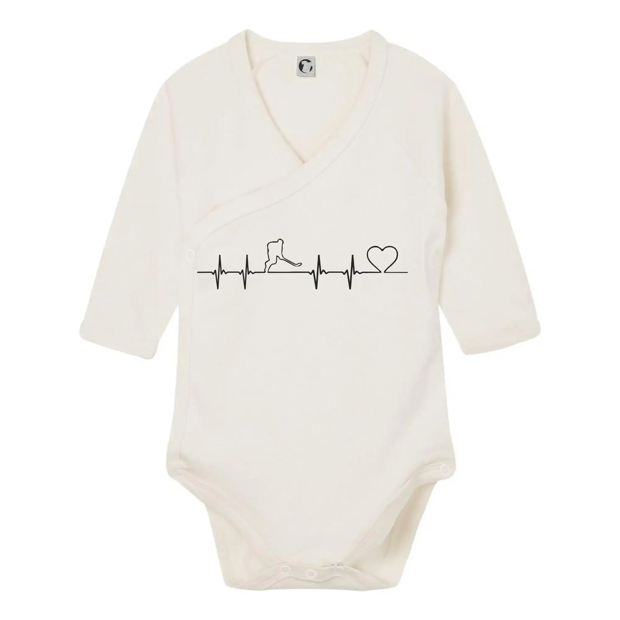 Hokejová trička - Hokejový hráč EKG - Body zavinovacie s dlhým rukávom