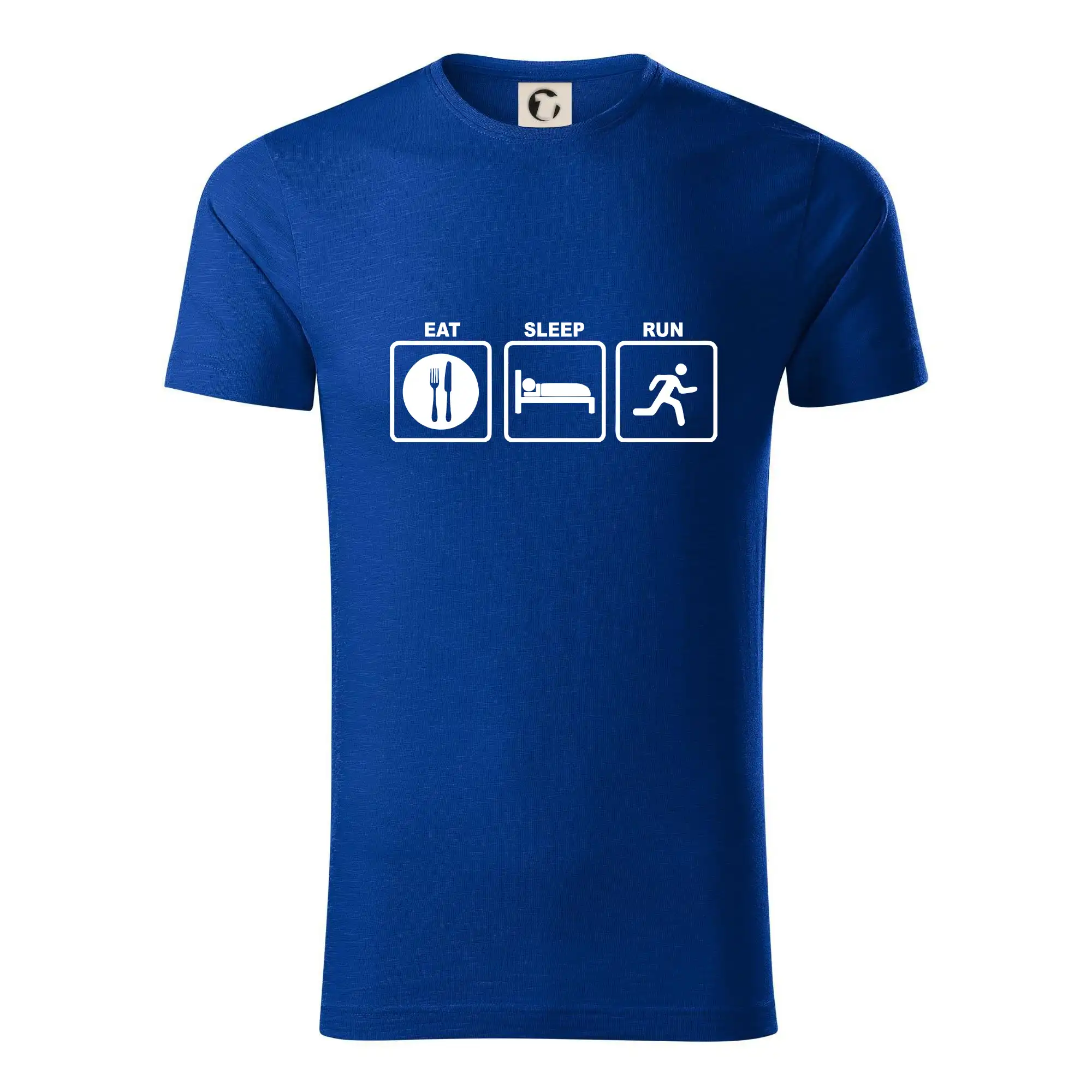 Eat sleep repeat - Eat sleep run štvorce - Tričko z organickej bavlny