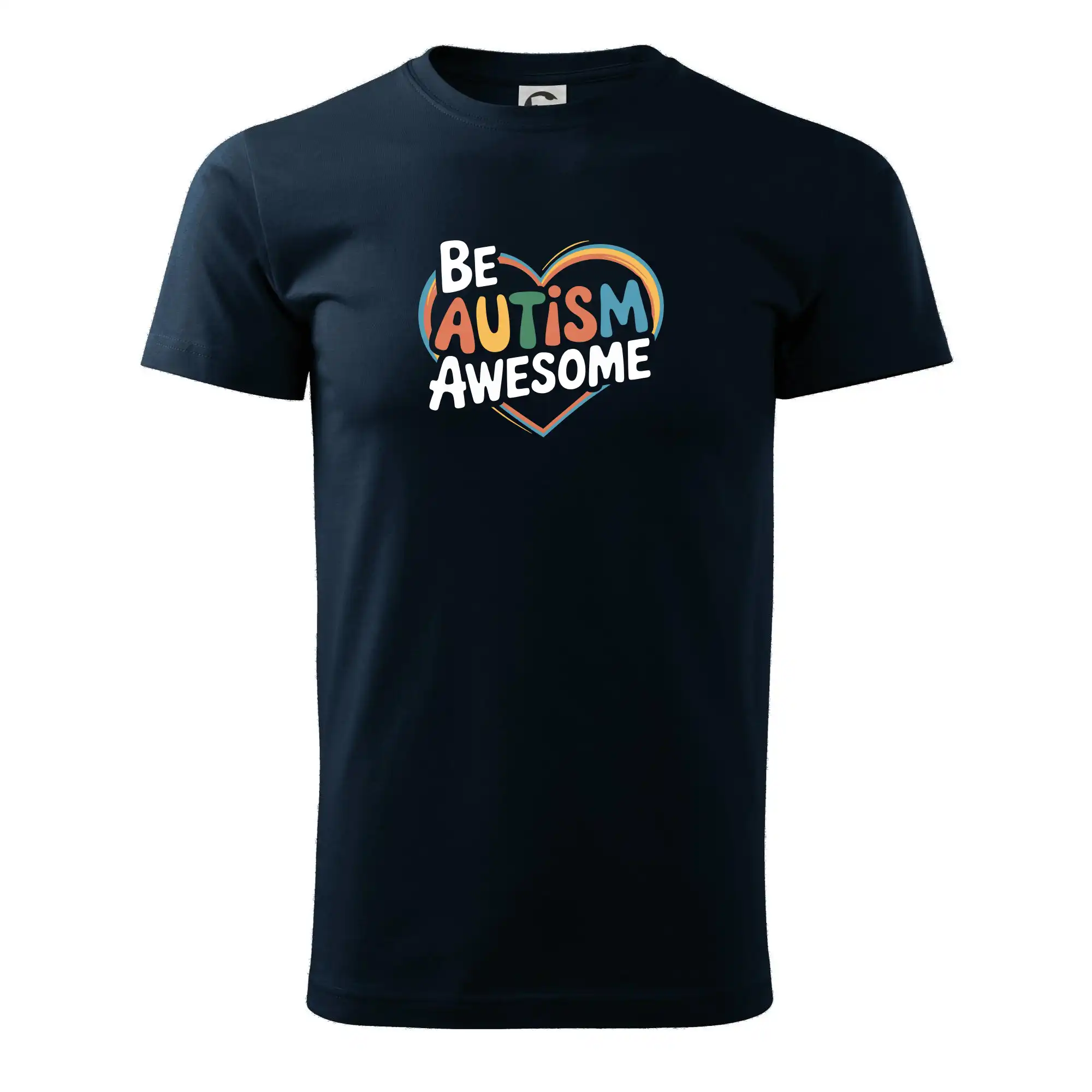 Tričká a mikiny pre autistov - Be autism awesome srdce - Tričko extra veľké  (5-8XL)