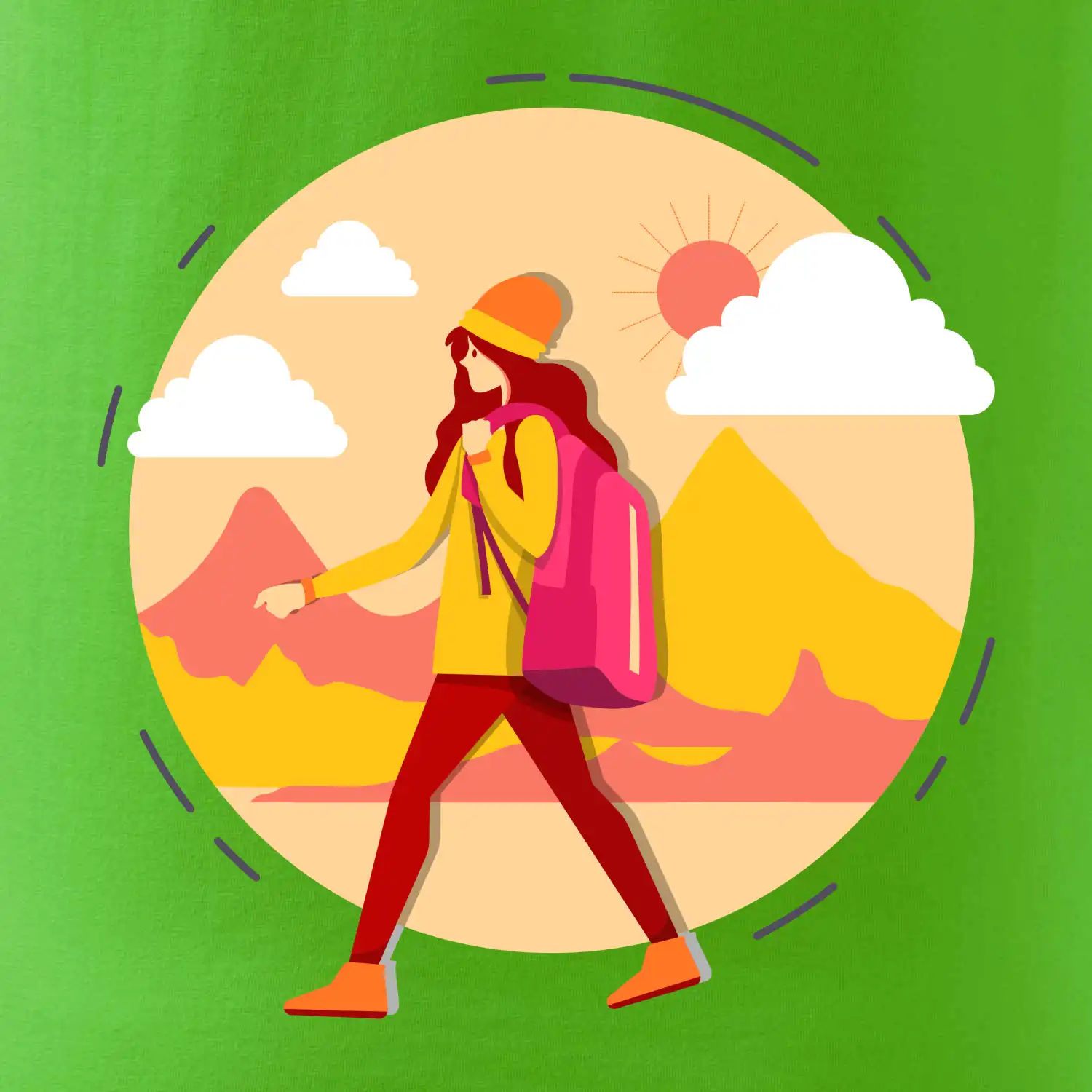 Barevný párový motiv na hory