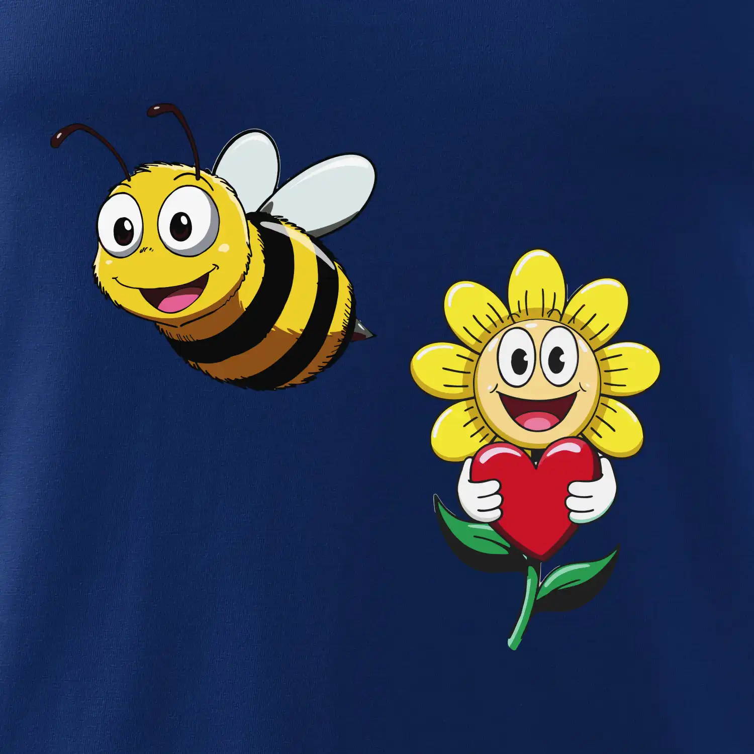 Parové triko - Včela a květina