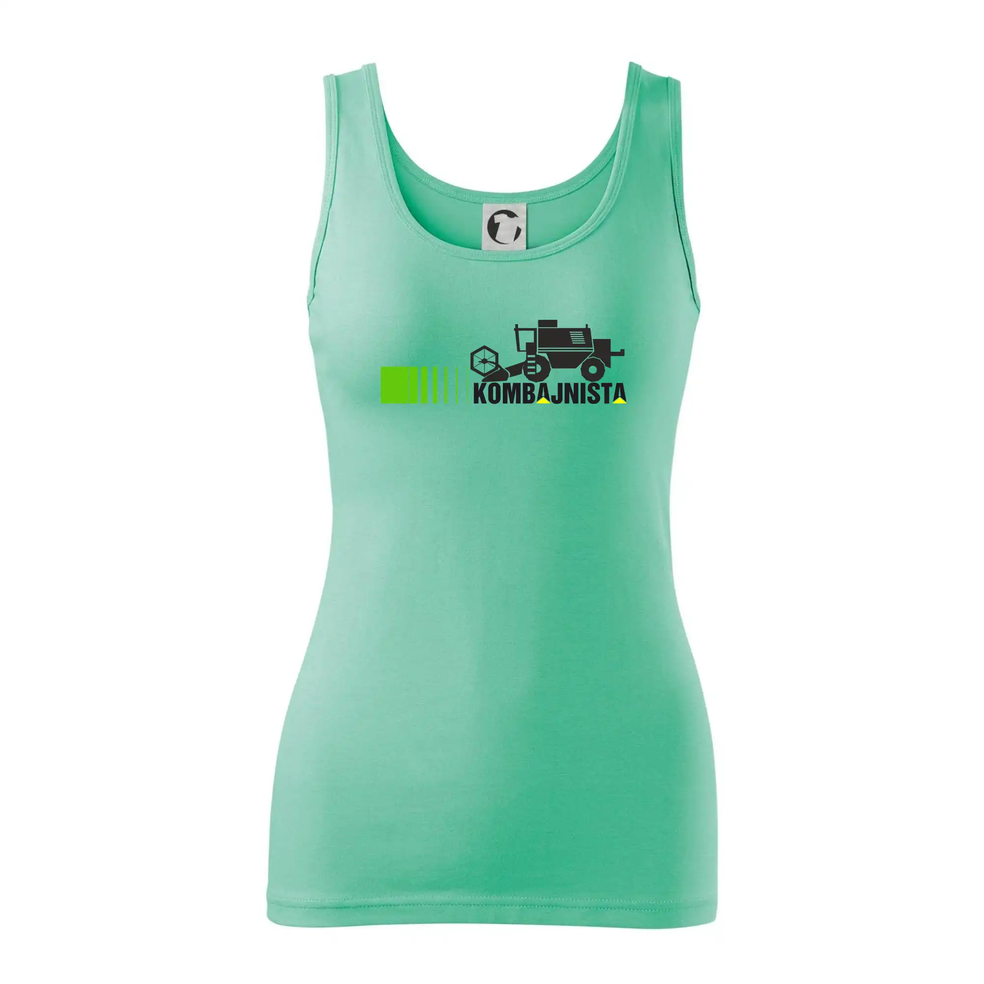 Kombajnista zelená a žlutá