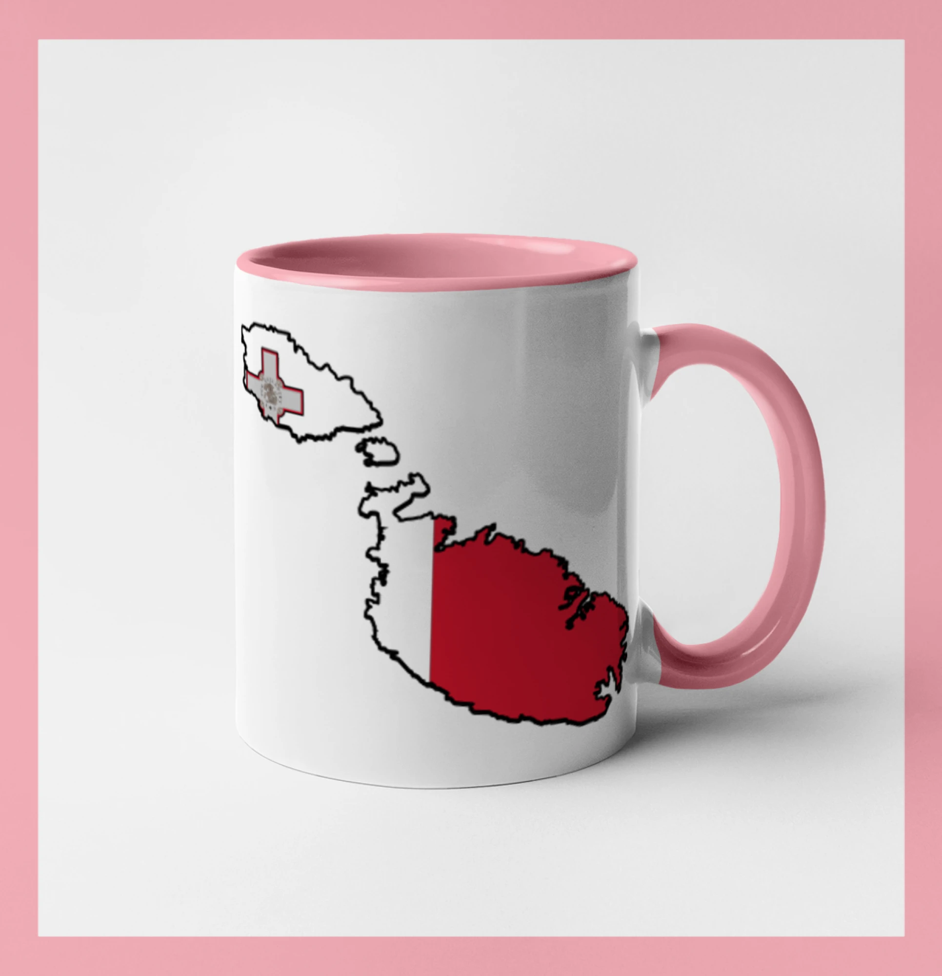 Mapa Malta s vlajkou