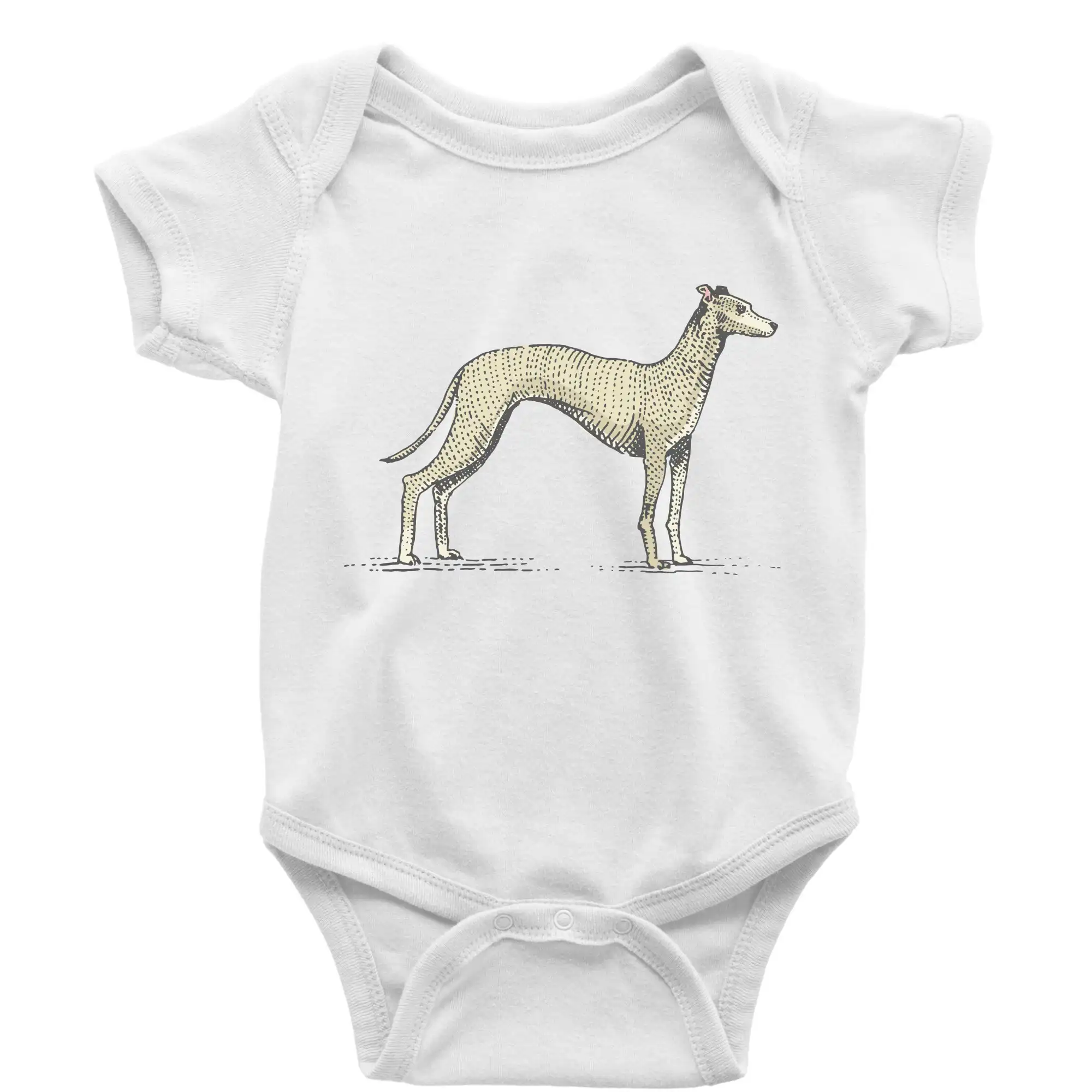 Ostatné psie plemená - Vintage Whippet - Body dojčenské s krátkym rukávom