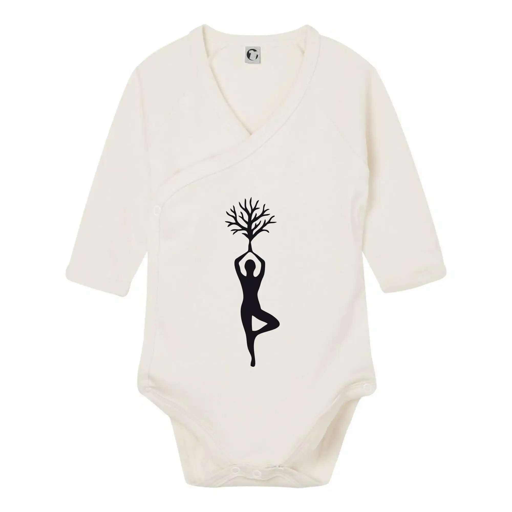 Tričká na jógu - Yoga strom - Body zavinovacie s dlhým rukávom