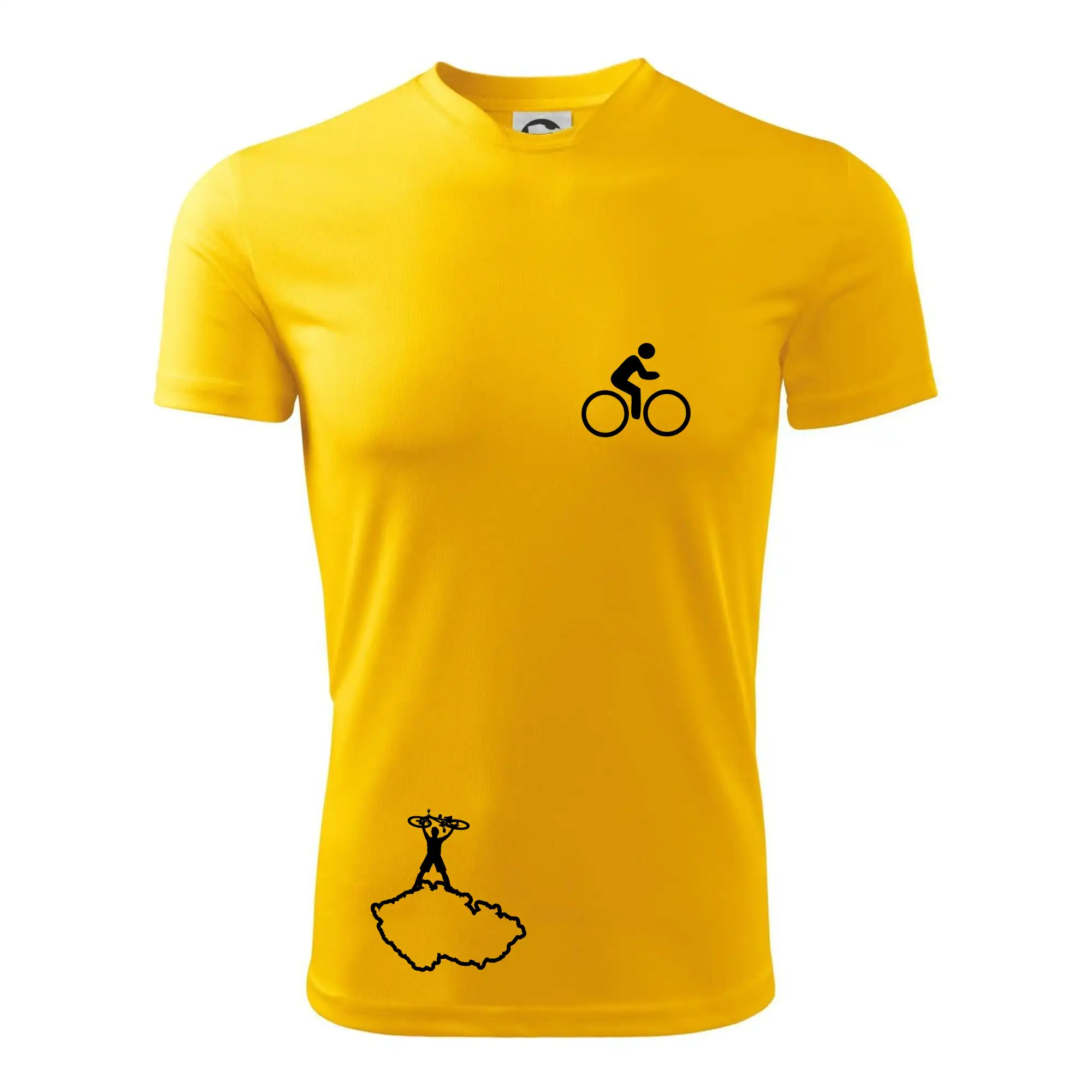 Mapa ČR + kolo na prsu