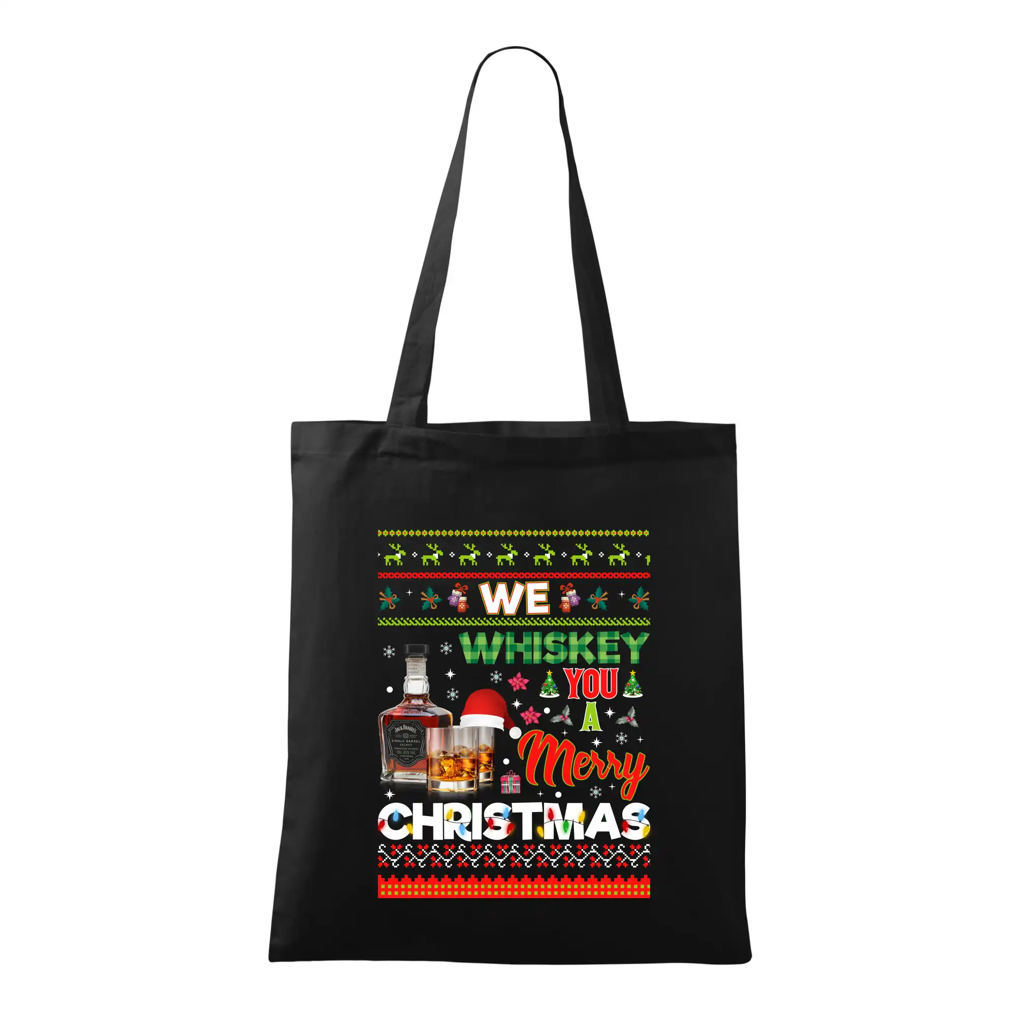 Vianočné tričká - We Whiskey you a Merry Christmas - Taška bavlnená