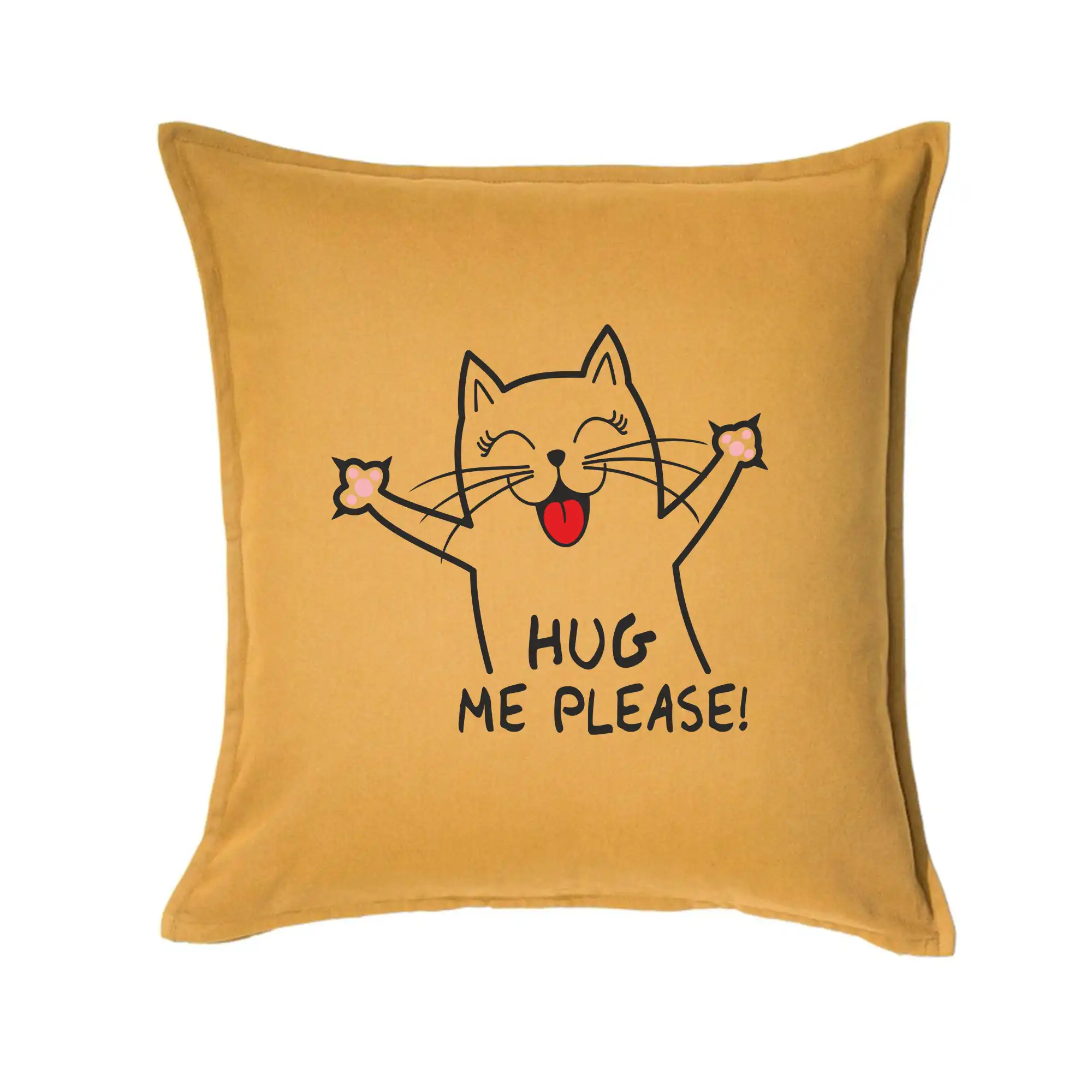 Vtipná tričká s mačkou - Mačka hug me please - Vankúš 50x50