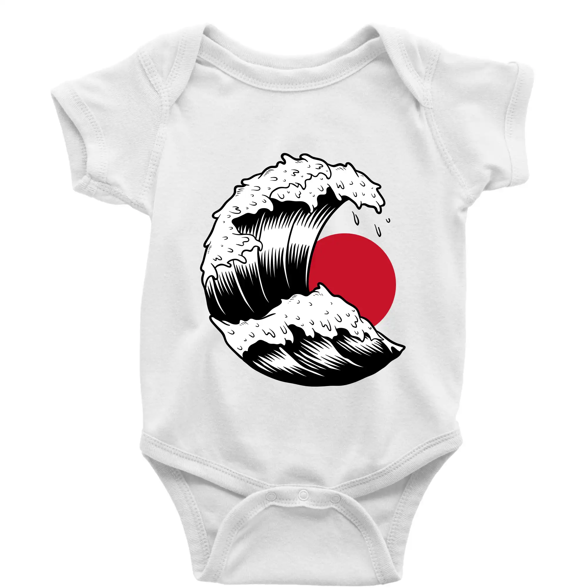 Tričká s japonskou tematikou - Japan culture - vlna - Body dojčenské s krátkym rukávom
