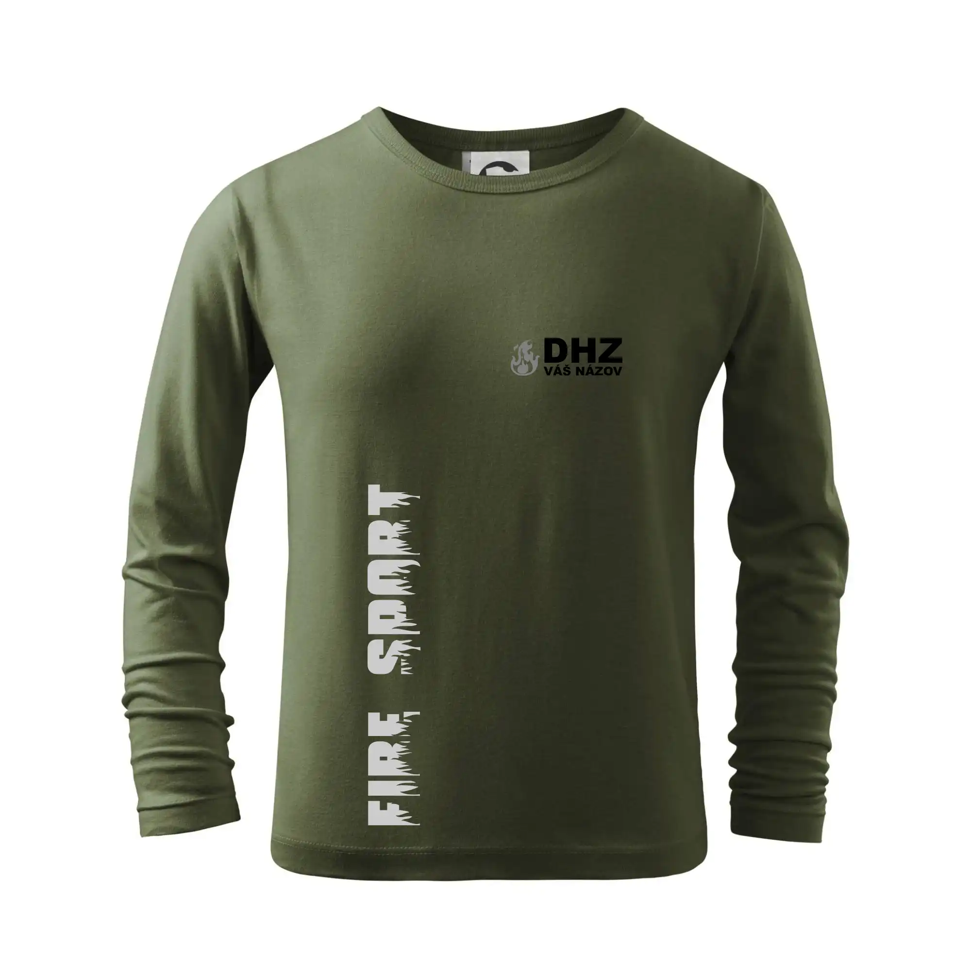 Originálne tričká pre hasičov - DHZ REFLEXNÉ (oheň, firesport, názov zboru - vlastný nápis) - Tričko detské Long Sleeve