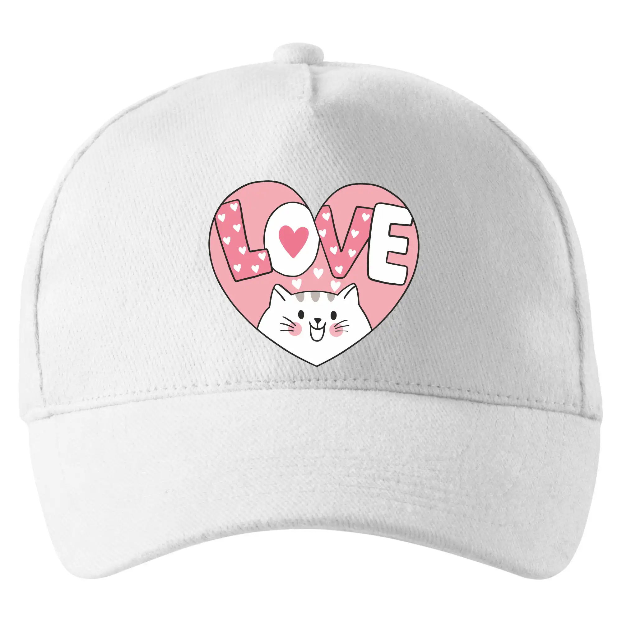 Kočka love - růžové srdce