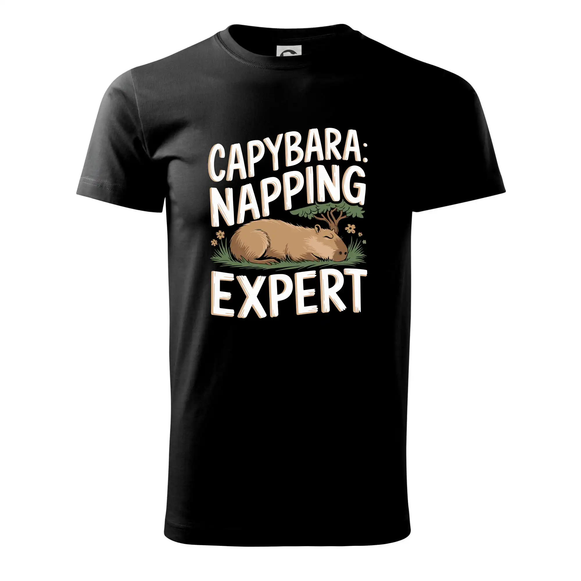 Tričká so zvieratami - Capybara Napping Expert - Klasické pánske tričko vyššej gramáže