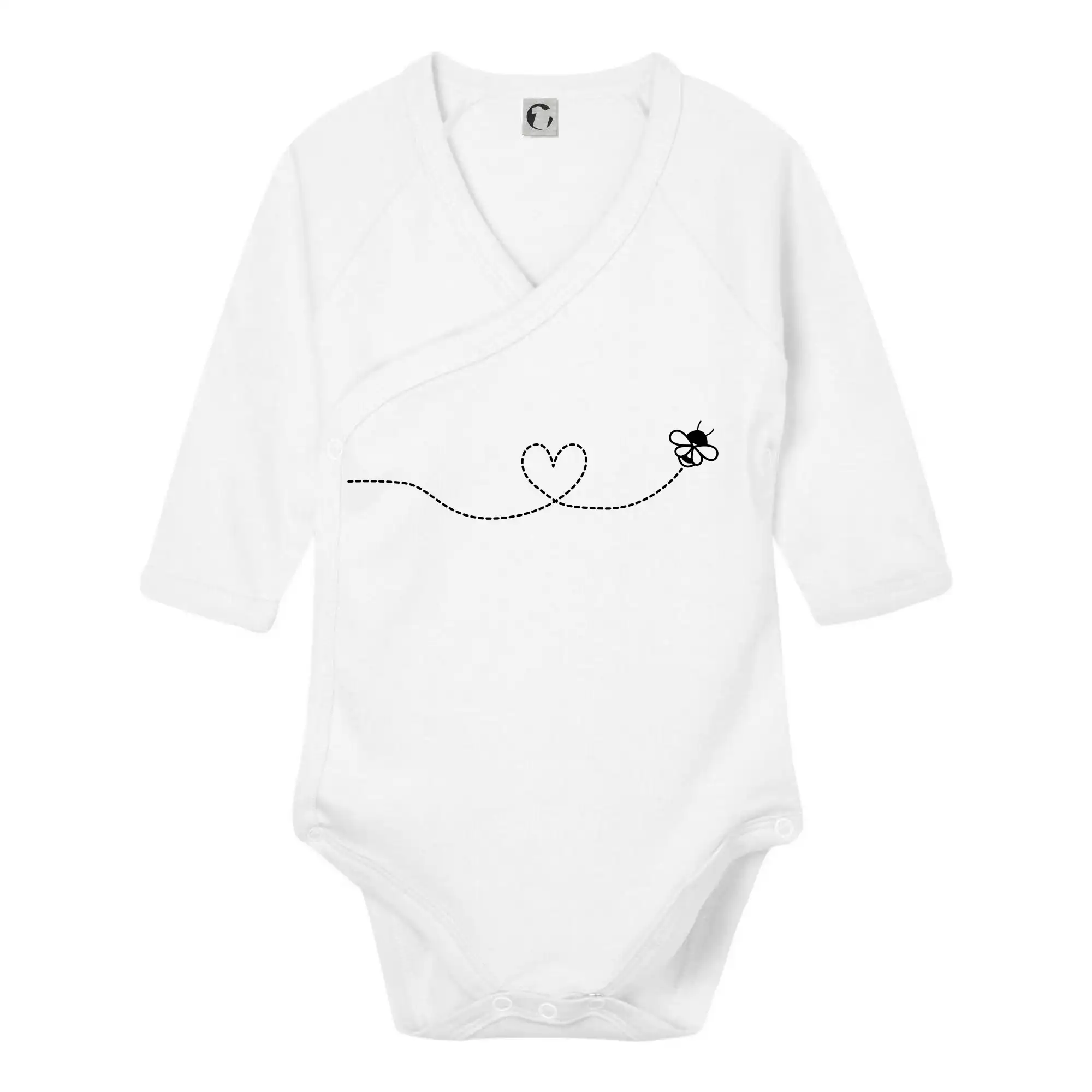 Dráha letu včely - srdce - Body zavinovacie s dlhým rukávom