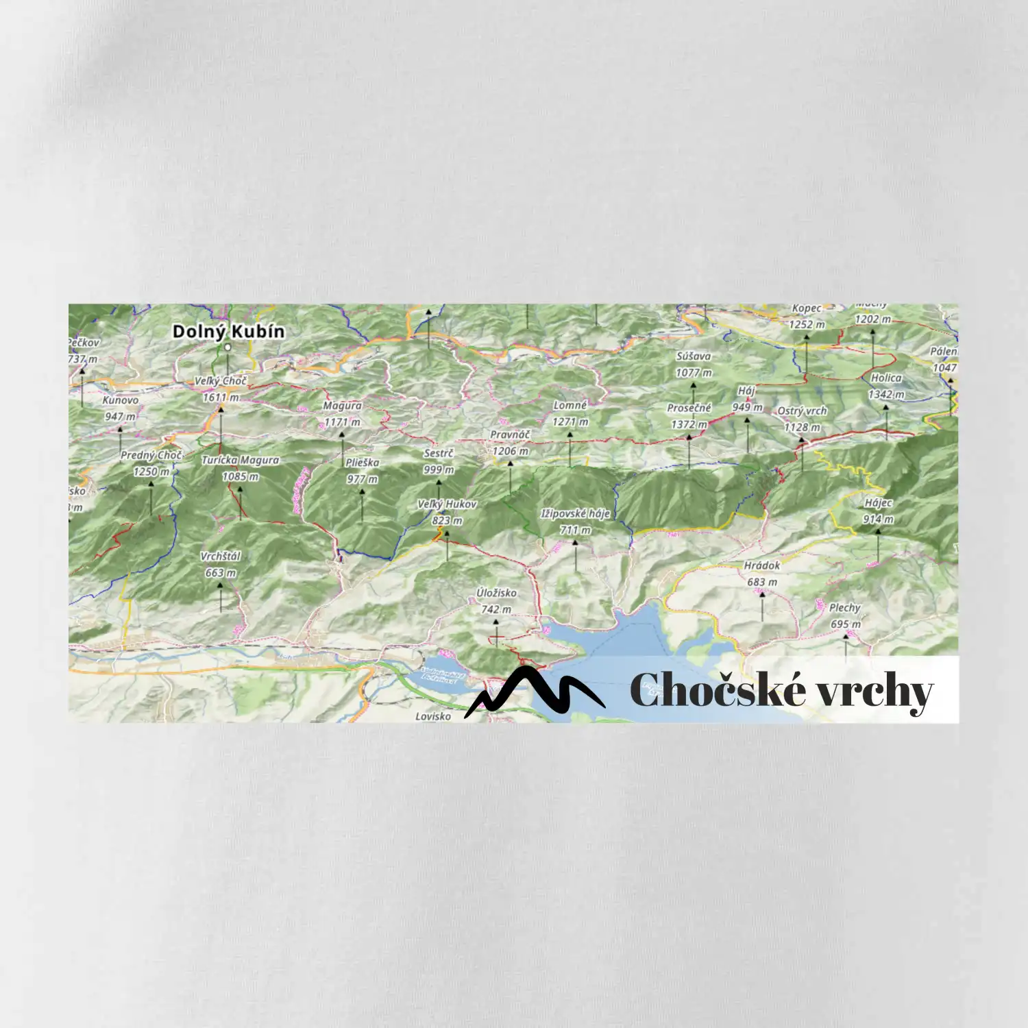 Hrnček mapa Chočské vrchy Hrnček mapa Chočské vrchy