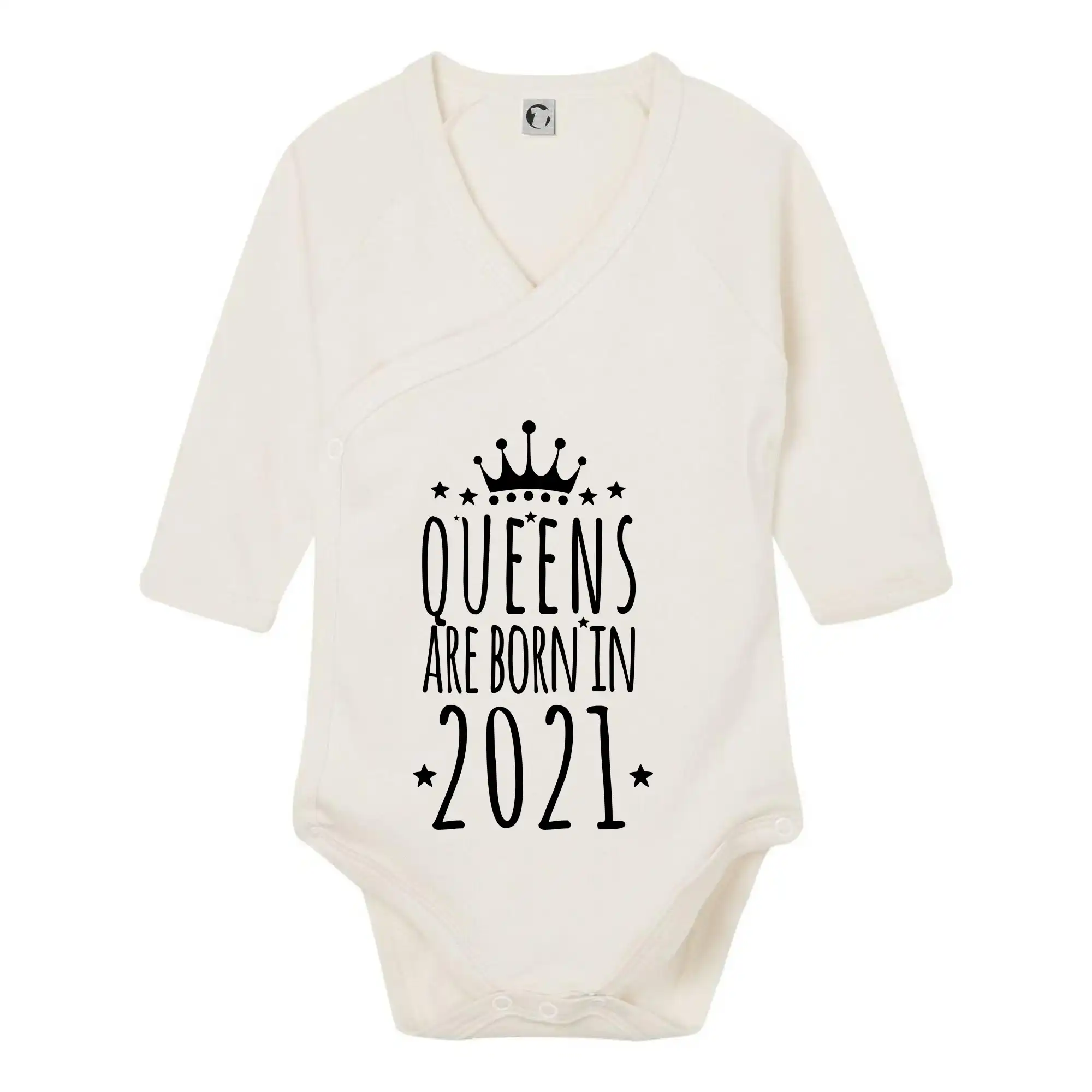 Queens are born in 2021 - Body zavinovacie s dlhým rukávom