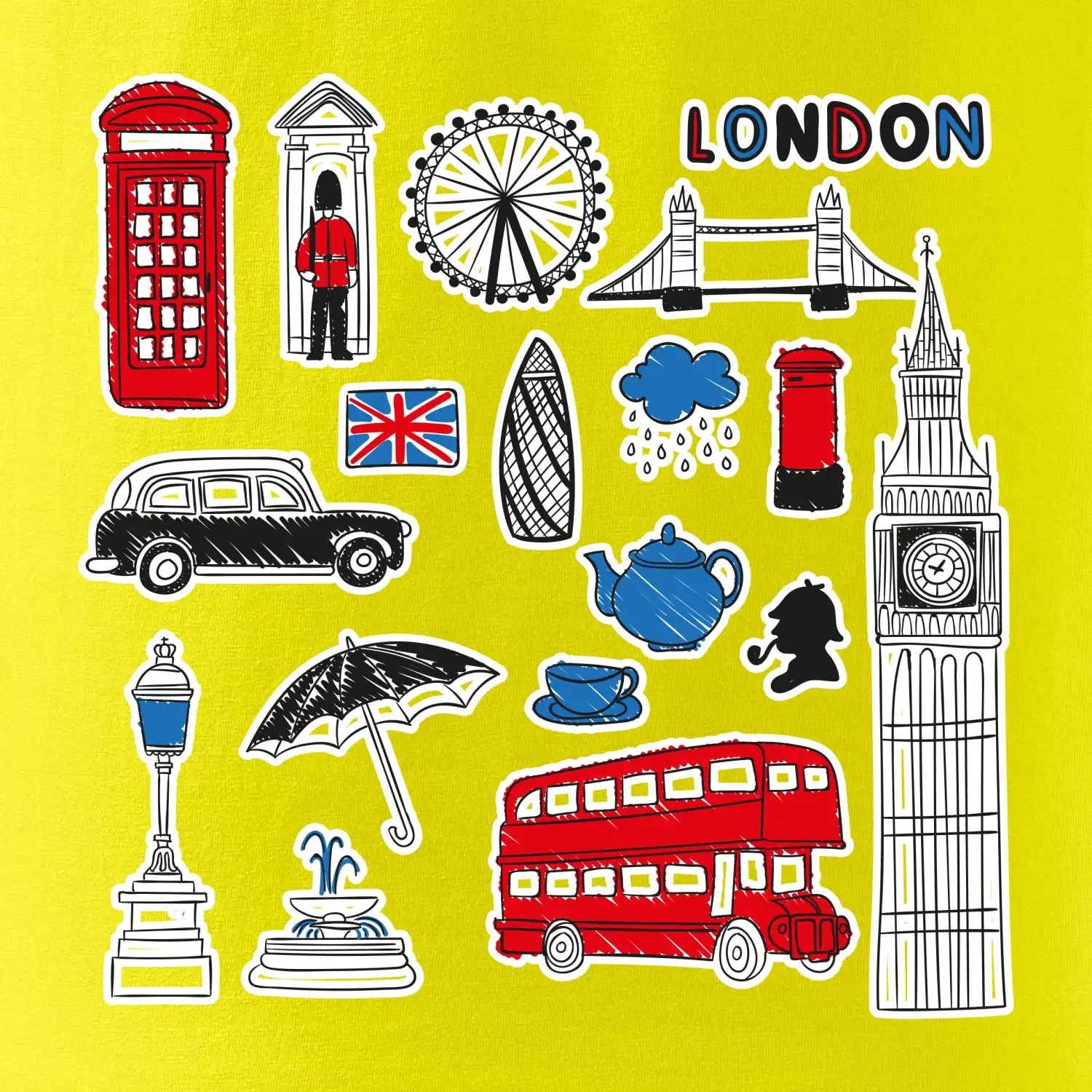 Velká Británie - kreslené ikonky