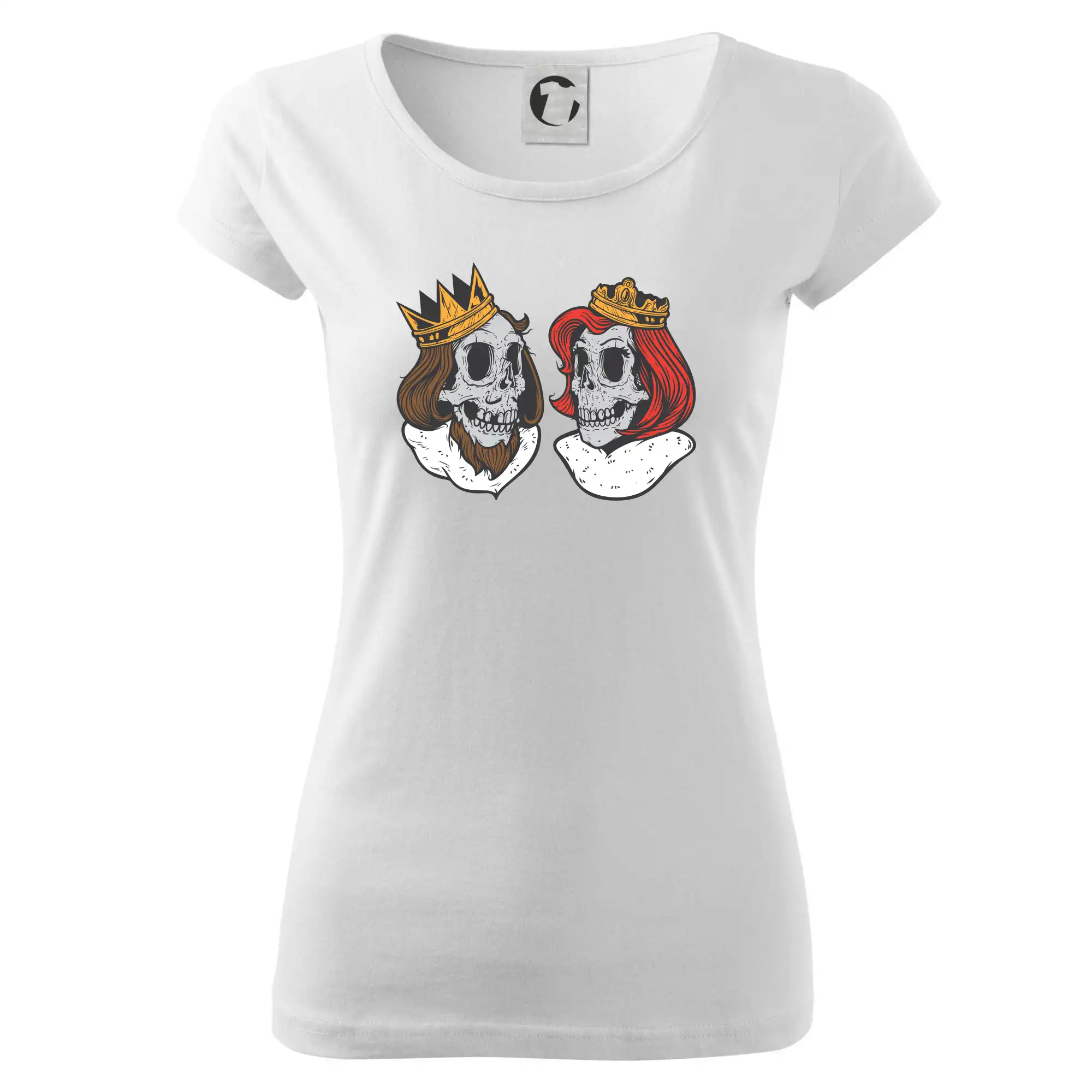 Tričká pre zamilovaných - King and queen lebky - Dámske tričko Pure
