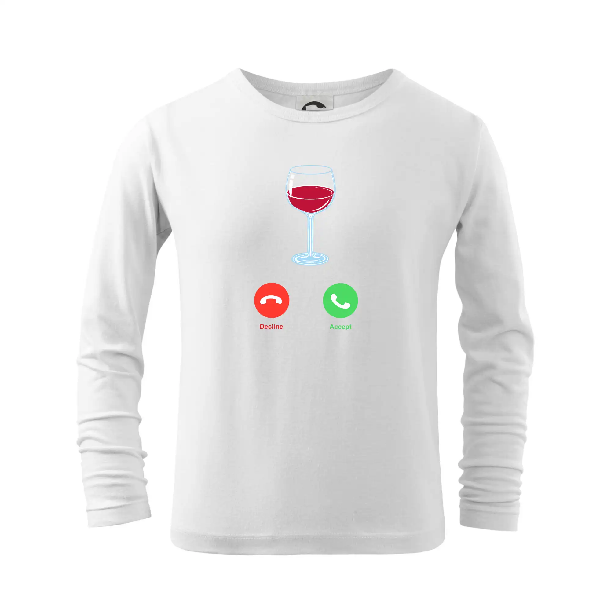 Vtipná tričká s tematikou vína - Víno volá (Pecka design) - Tričko detské Long Sleeve