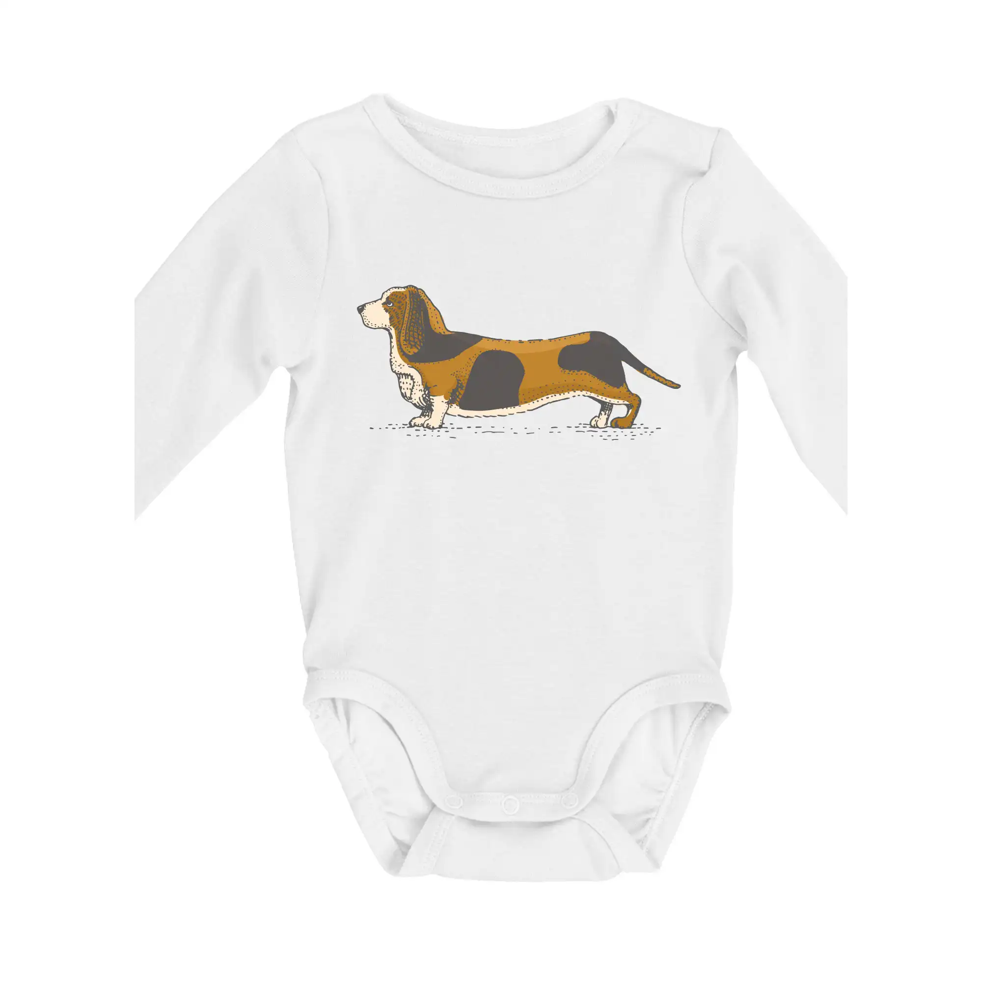 Ostatné psie plemená - Vintage basset - Body dojčenské s dlhým rukávom