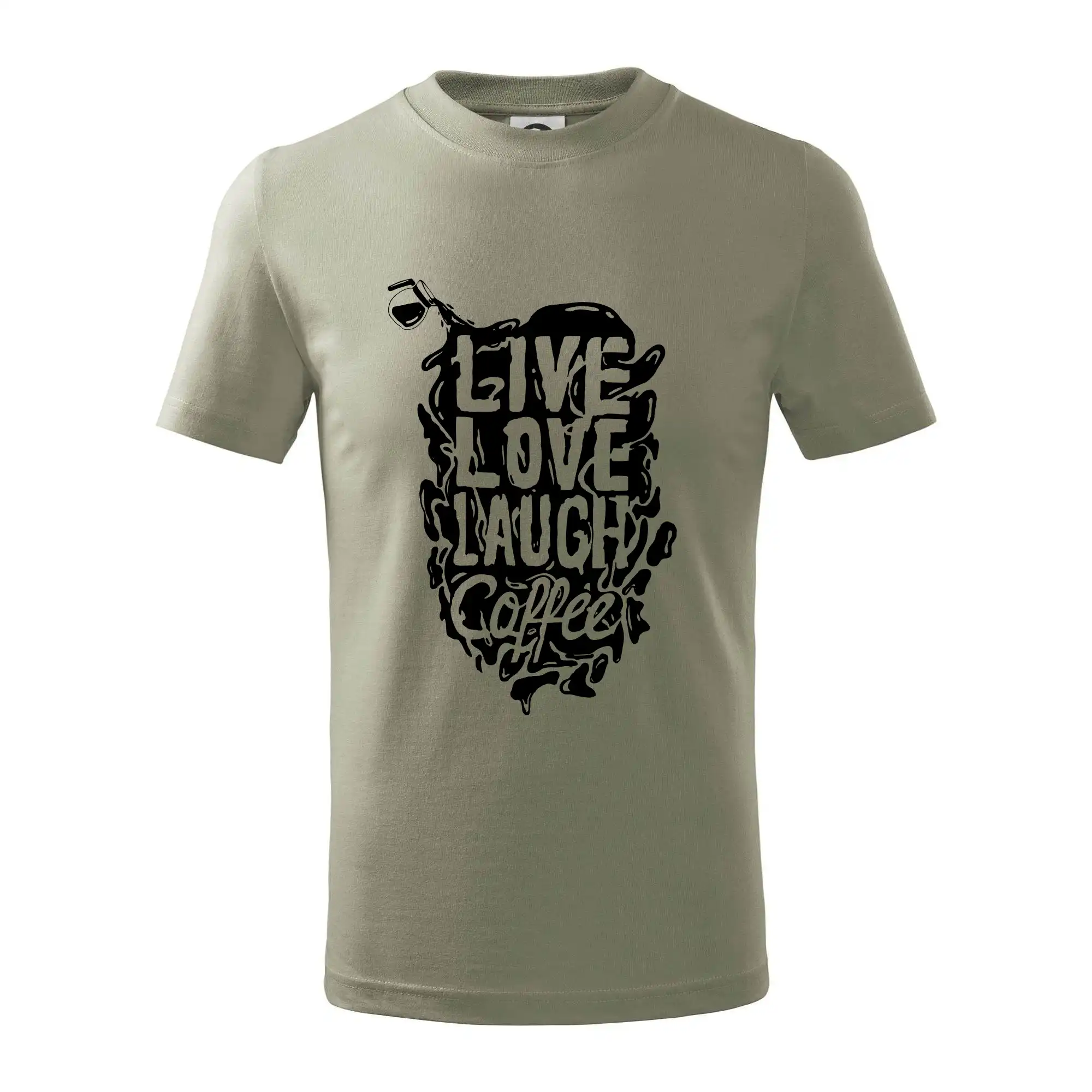 Motívy pre baristu a milovníkov kávy - Live love laugh coffee - Tričko detské bavlnené