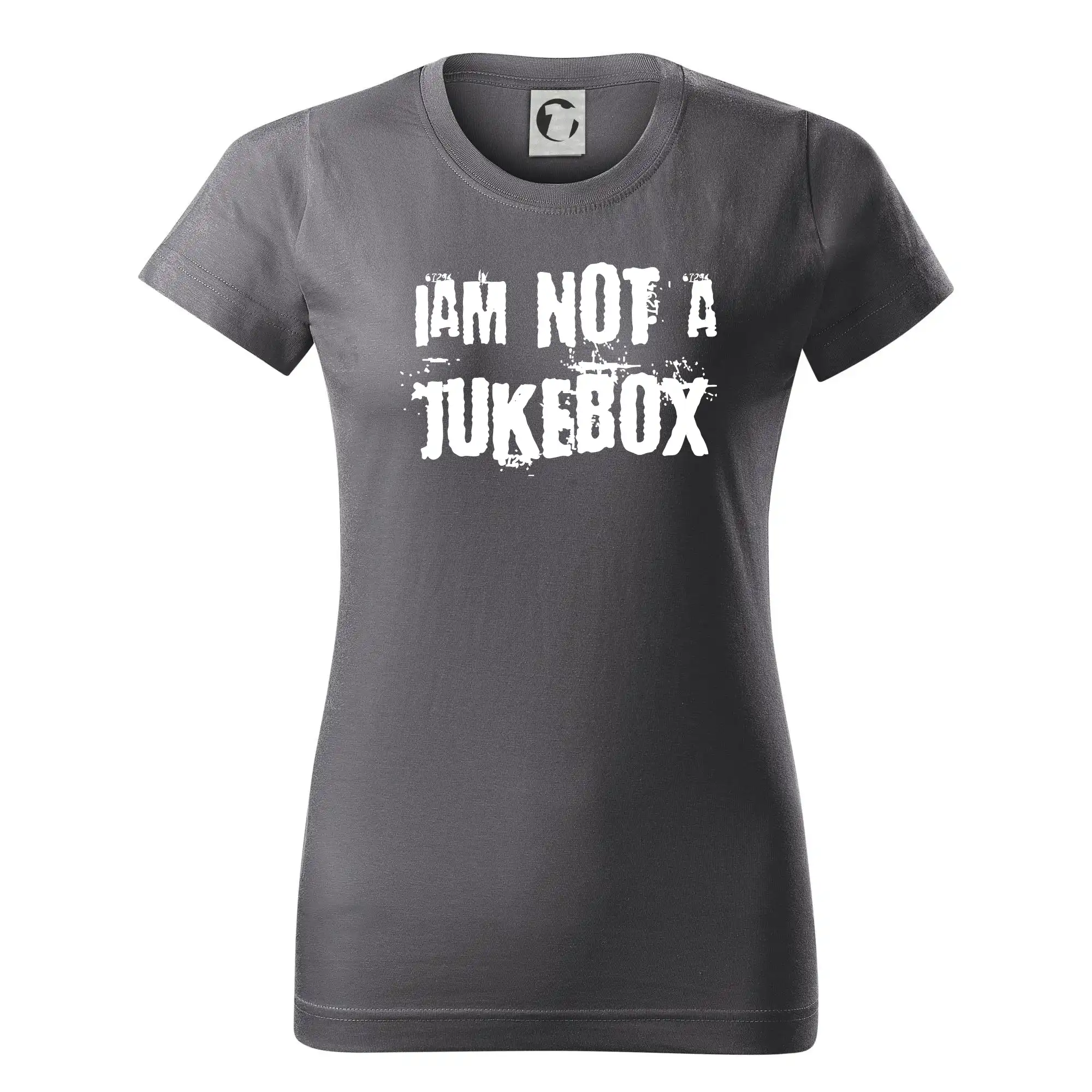 Tričká na párty - Iam not a jukebox - na prsiach - Dámske tričko basic - ľahko voľnejšie a dlhšie