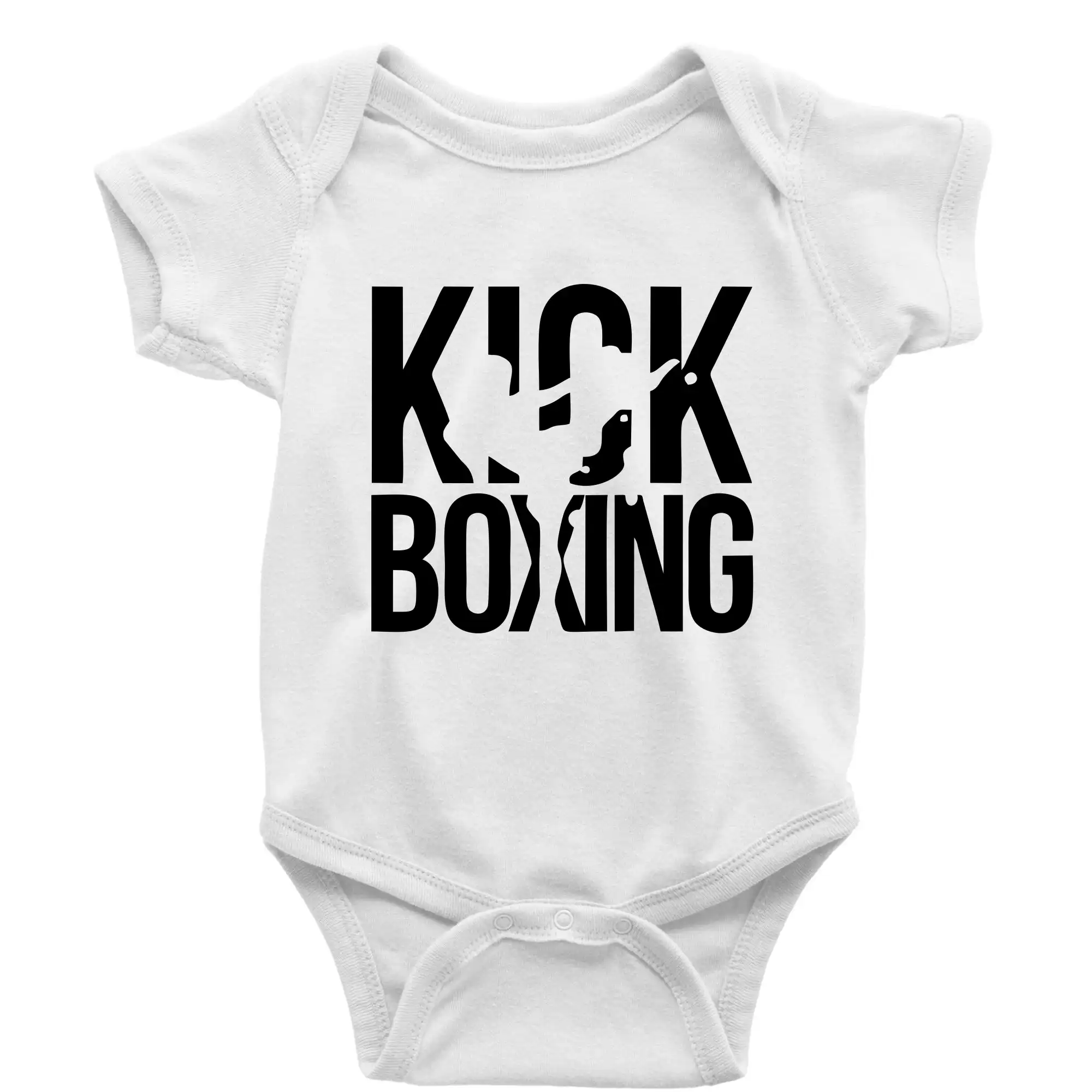 Tričká na box - Nápis Kick Boxing - Body dojčenské s krátkym rukávom