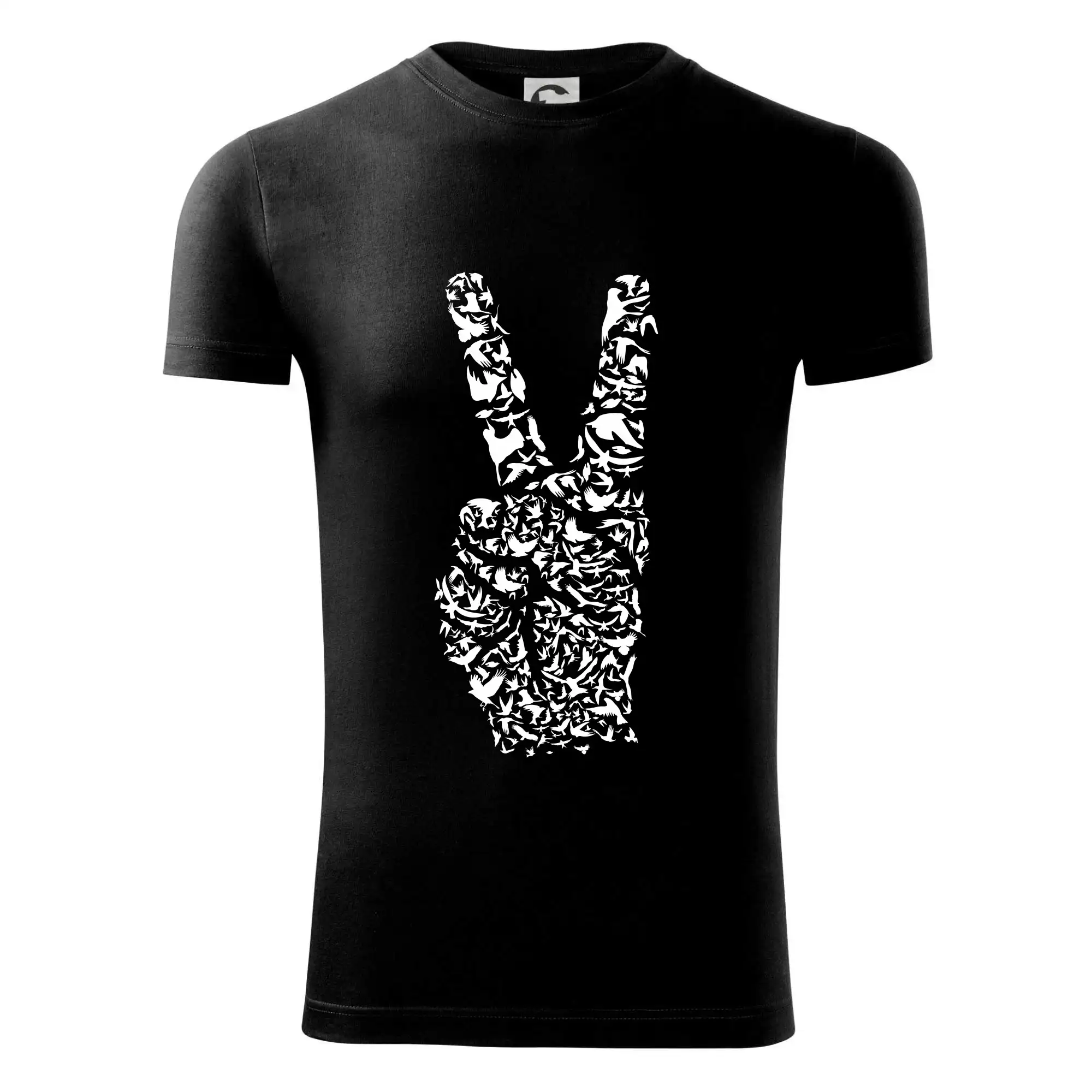 Grafické tričká - Peace symbol two fingers - Viper FIT - Pánske zúžené tričko