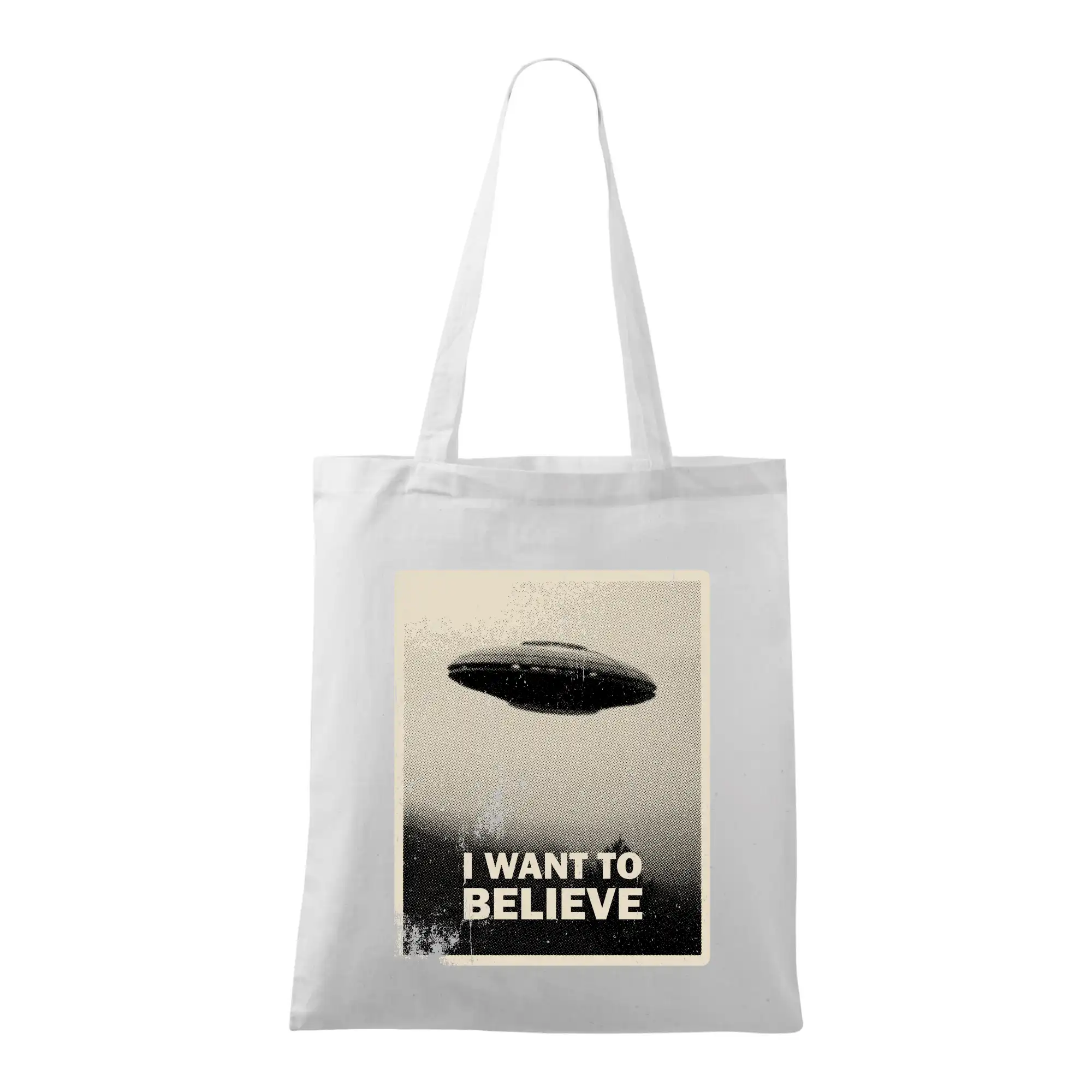 Vesmirne tričká - Poster I Want to Believe - Taška bavlnená