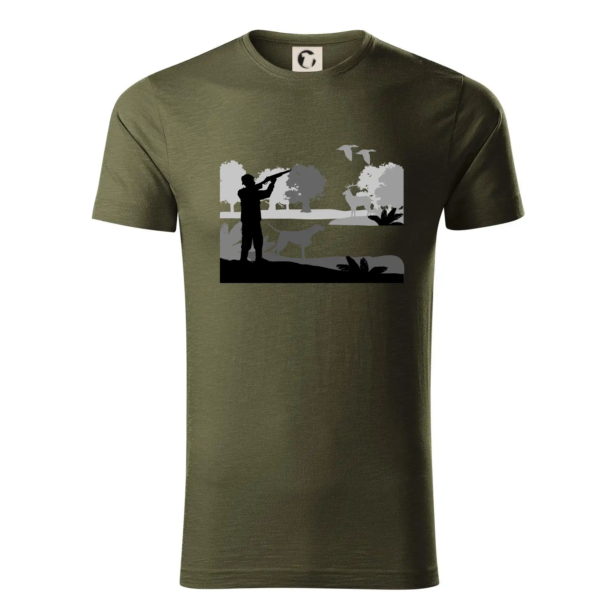 Lovec a ohař v lese