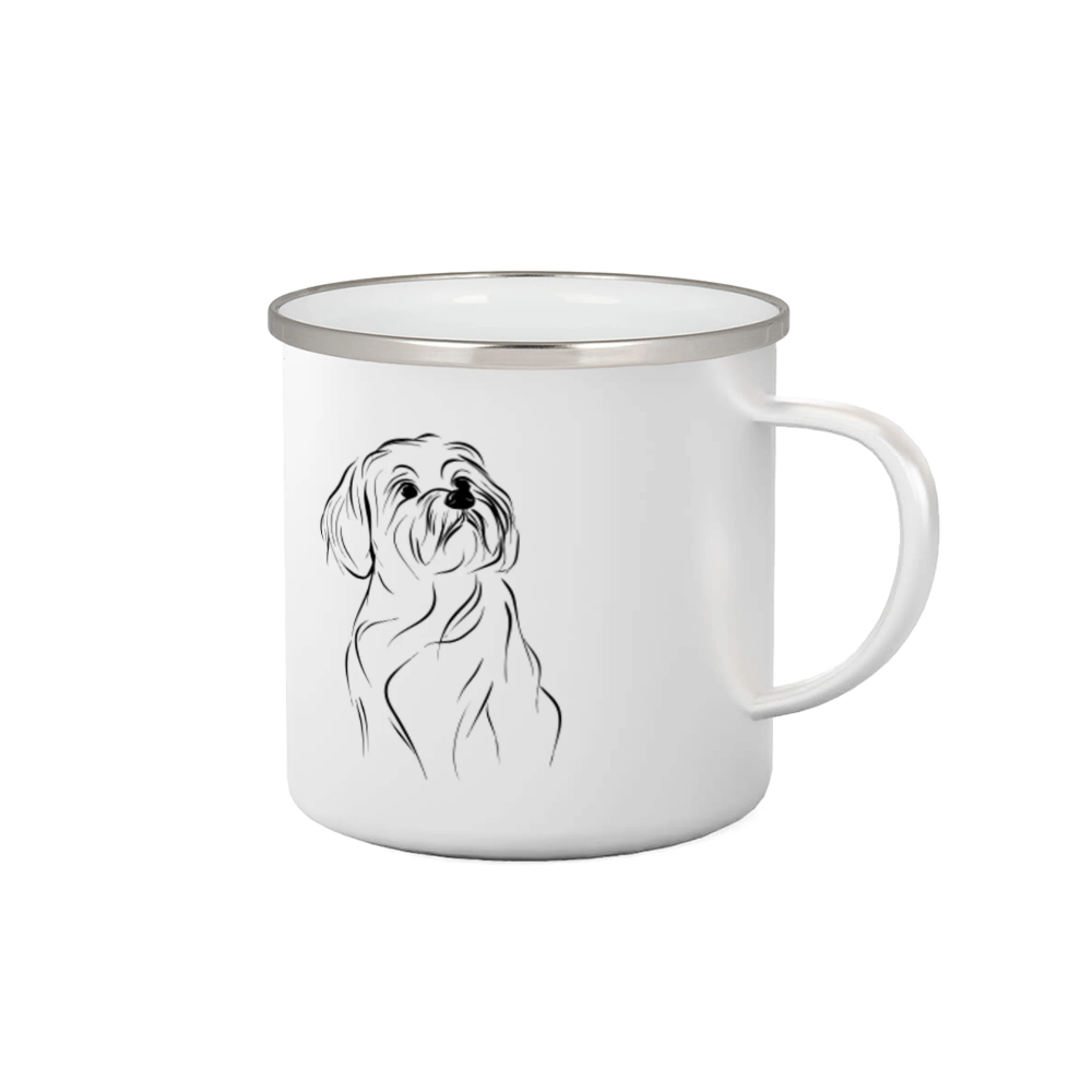 Ostatné psie plemená - Lhasa Apso čierny nákres slabej linky - Plecháčik